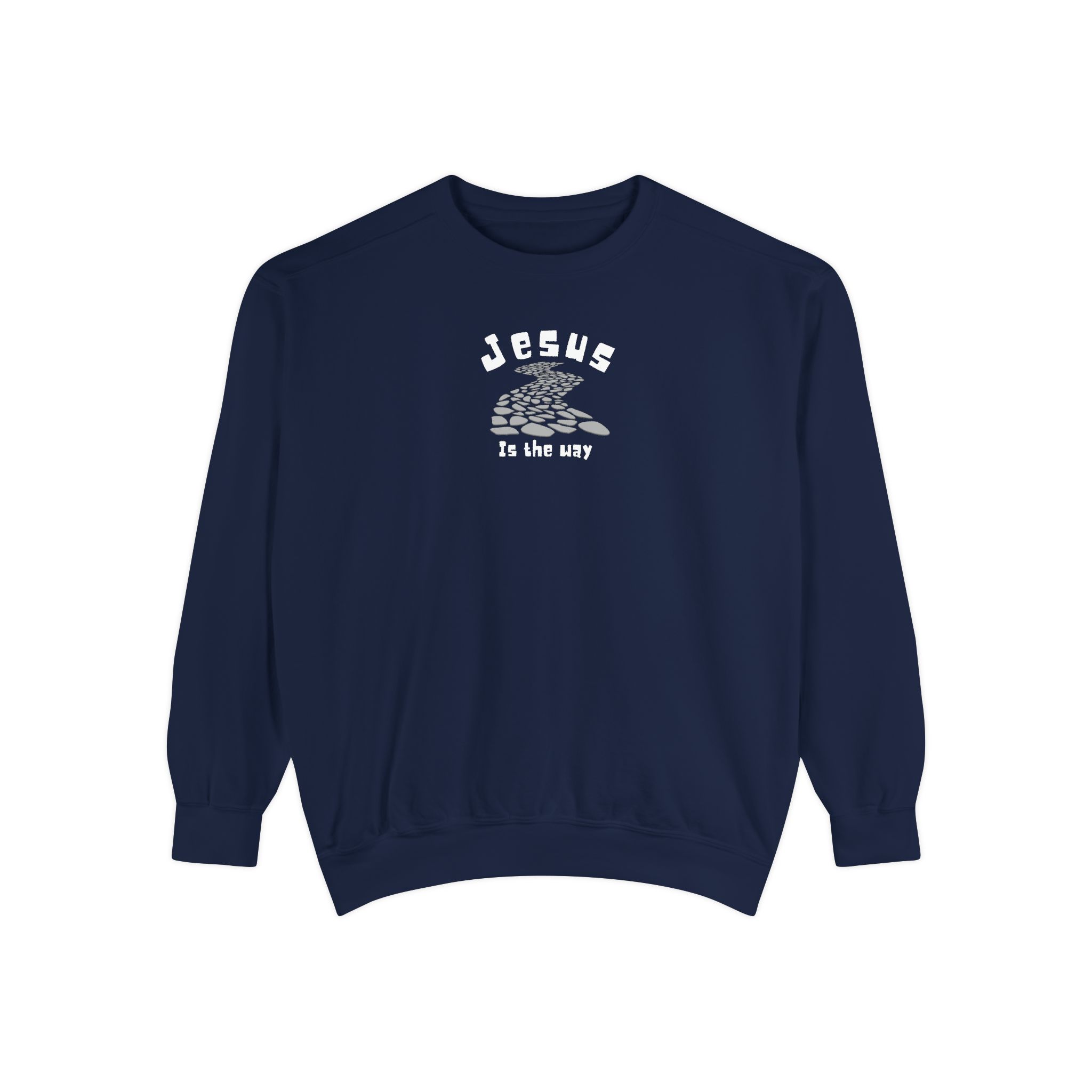 Jesus is the Way – "Stone Path" Vintage Garment-Dyed Sweatshirt - Imagen 8