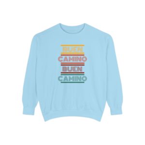 Camino de Santiago – "Retro Stripe" Buen Camino Vintage Garment-Dyed Sweatshirt