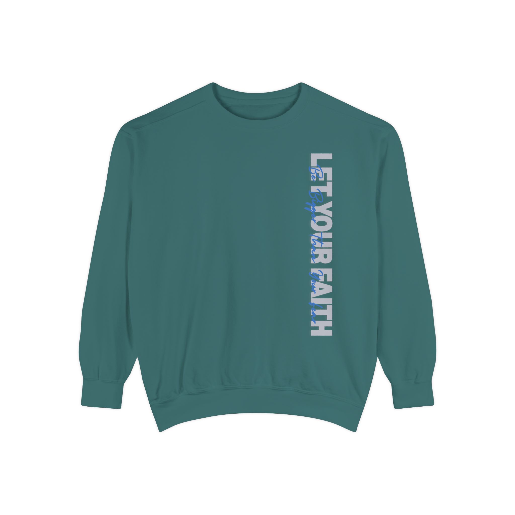 Faith Over Fear – "Modern Overlay" Vintage Garment-Dyed Sweatshirt - Imagen 3