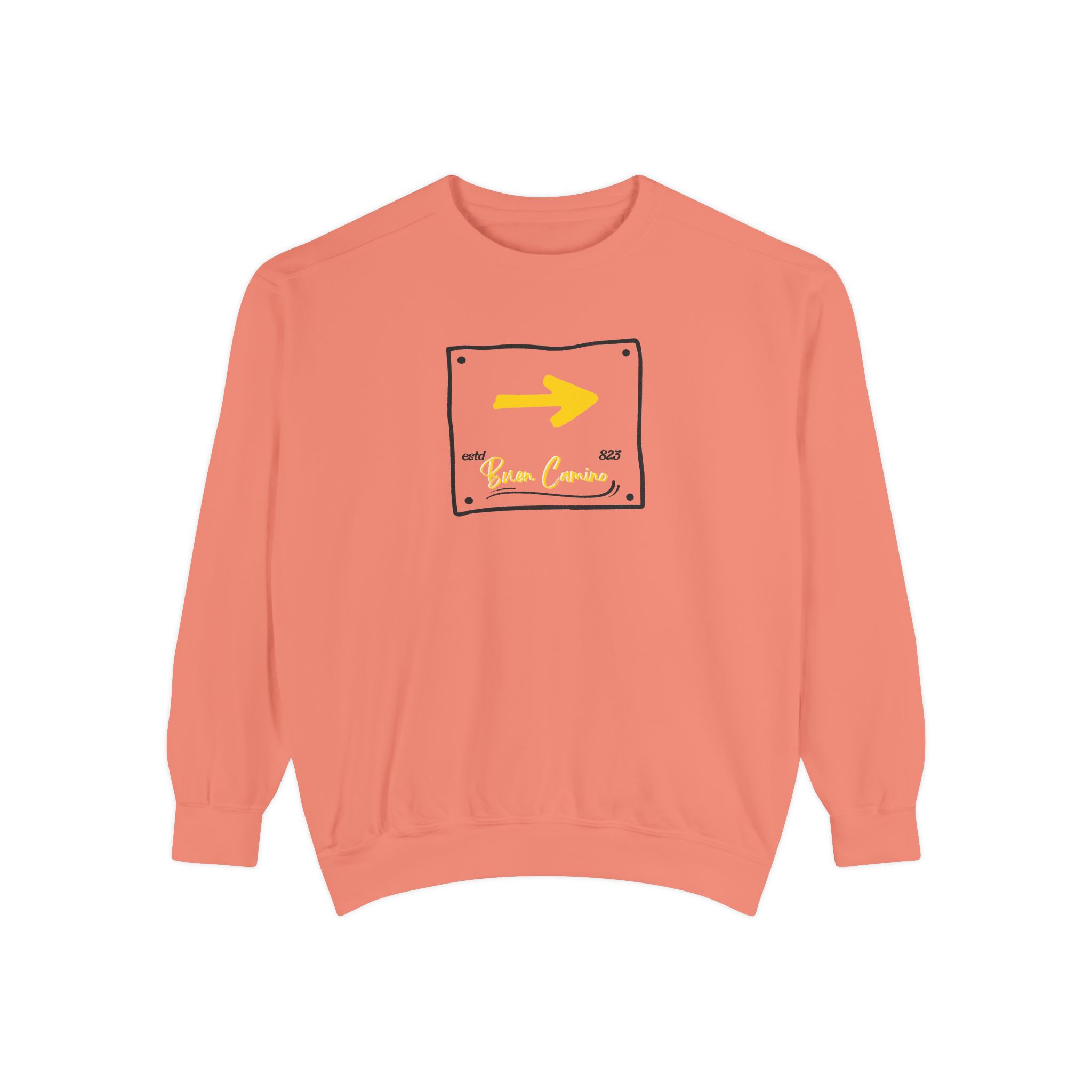 Camino de Santiago – "The Yellow Arrow" Vintage Garment-Dyed Sweatshirt - Imagen 8