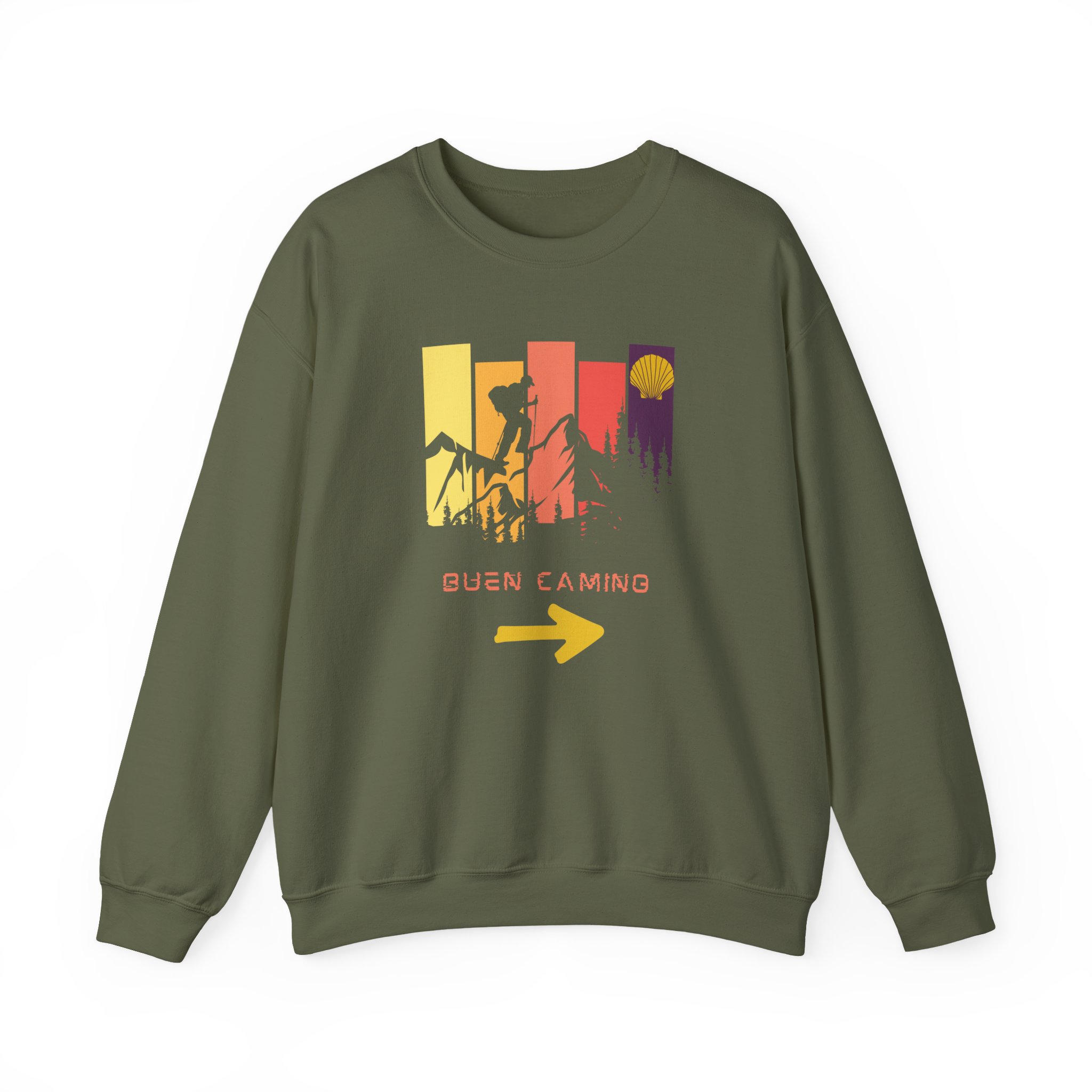 Camino de Santiago – "Retro Peak Hiking" Classic Heavy Blend Crewneck Sweatshirt - Imagen 4