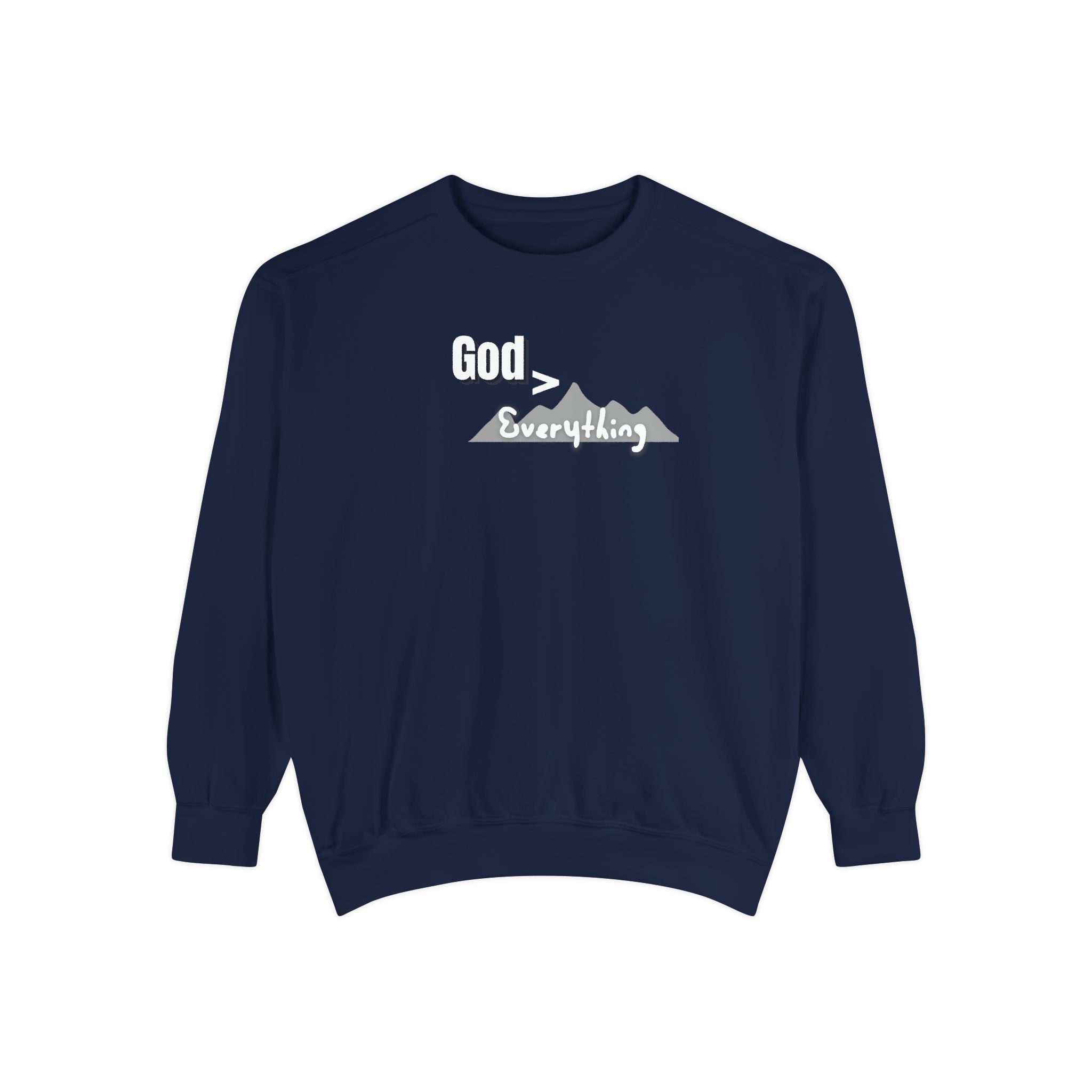 God is Greater – "Mountain Peak" Vintage Garment-Dyed Sweatshirt - Imagen 8
