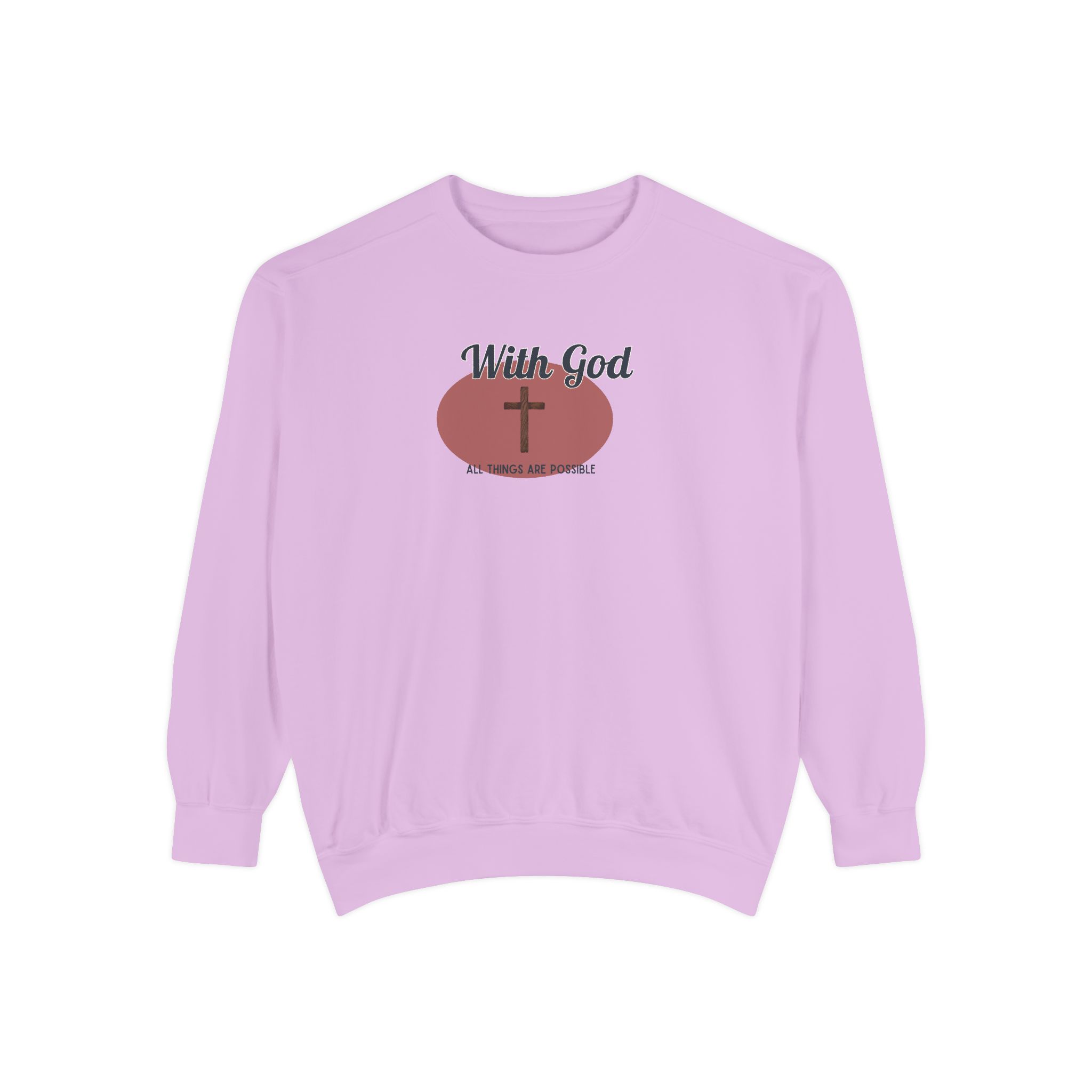 With God All Things Are Possible – "Earthy Heritage" Vintage Garment-Dyed Sweatshirt - Imagen 9