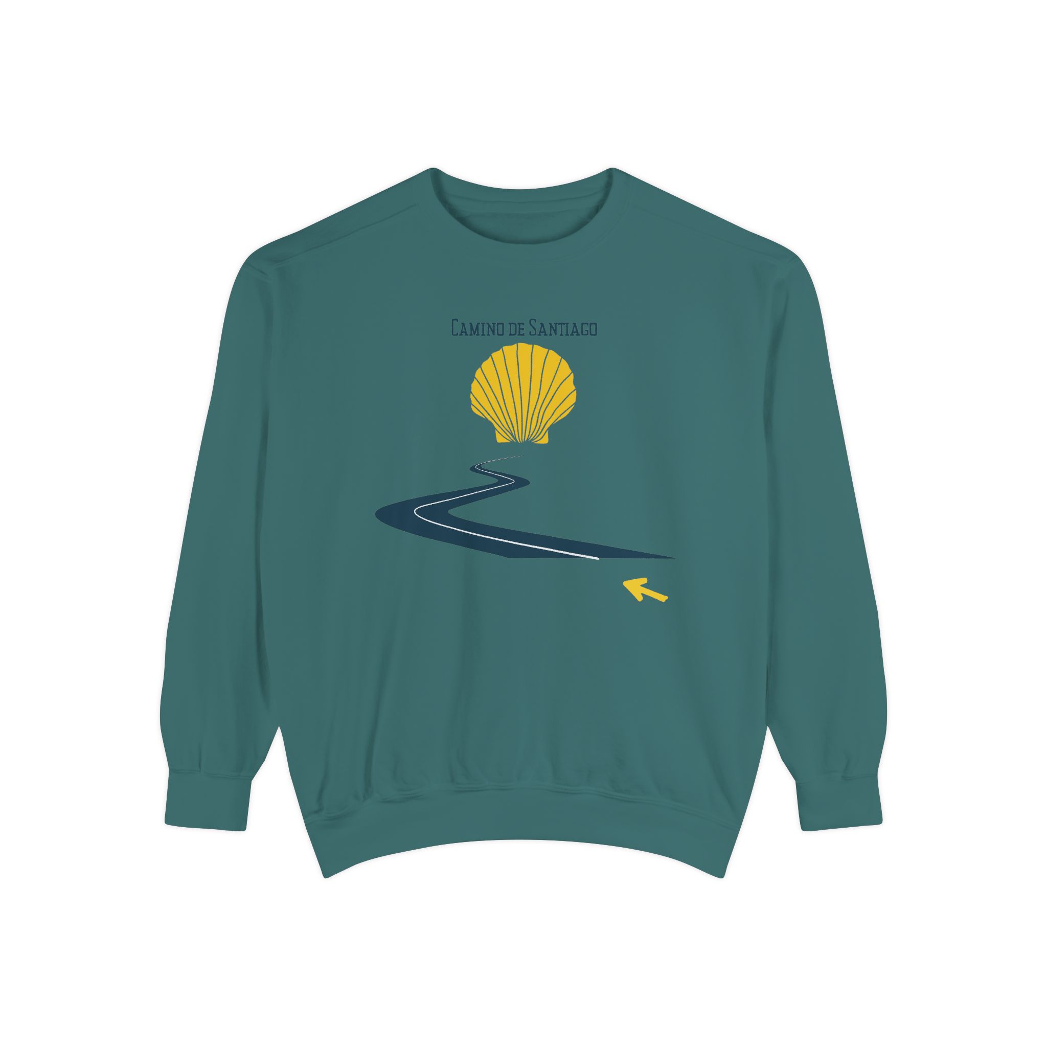 Camino de Santiago – "The Curvy Road" Vintage Garment-Dyed Sweatshirt - Imagen 3