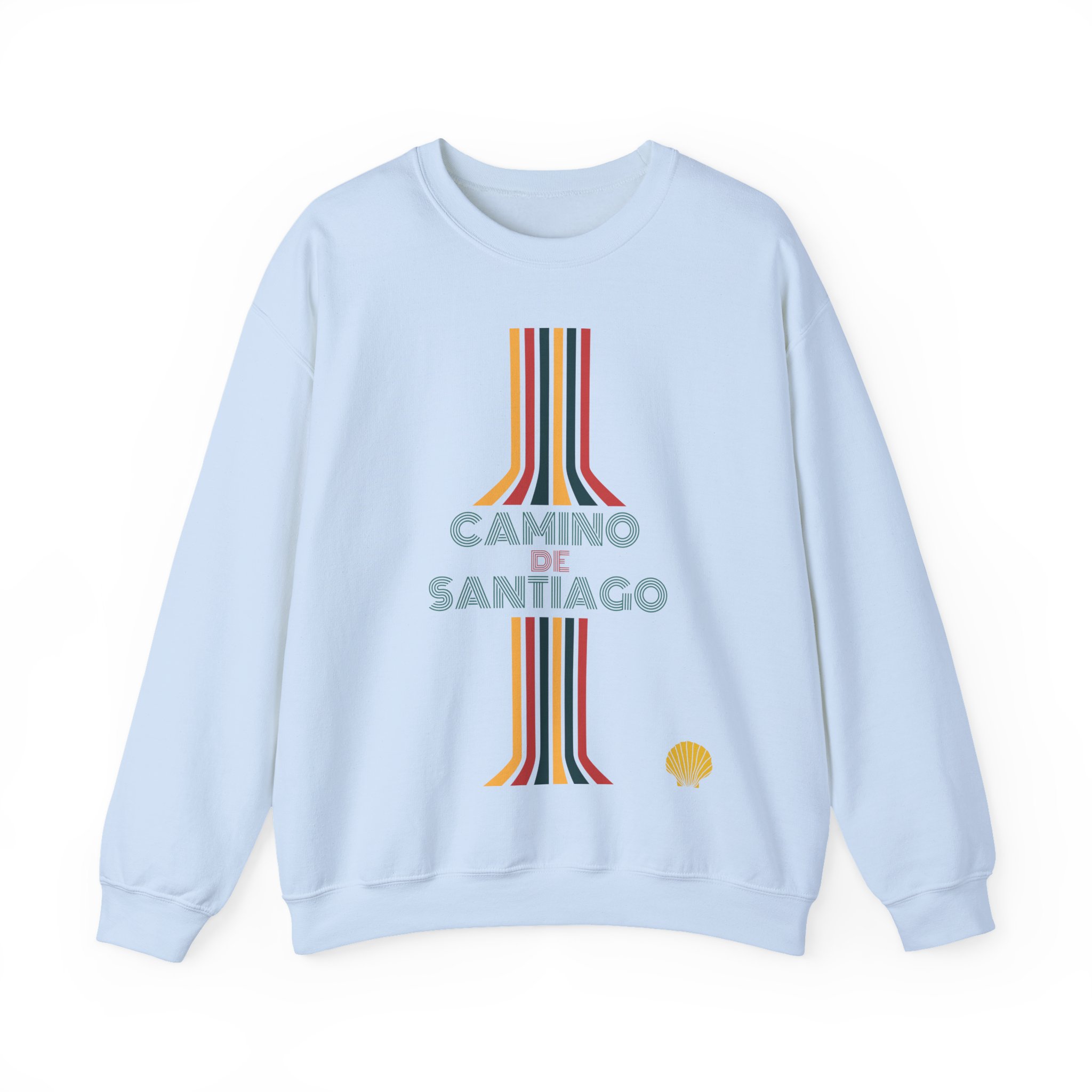 Camino de Santiago – "Retro Vertical Flow" Classic Unisex Crewneck T-Shirt - Imagen 4