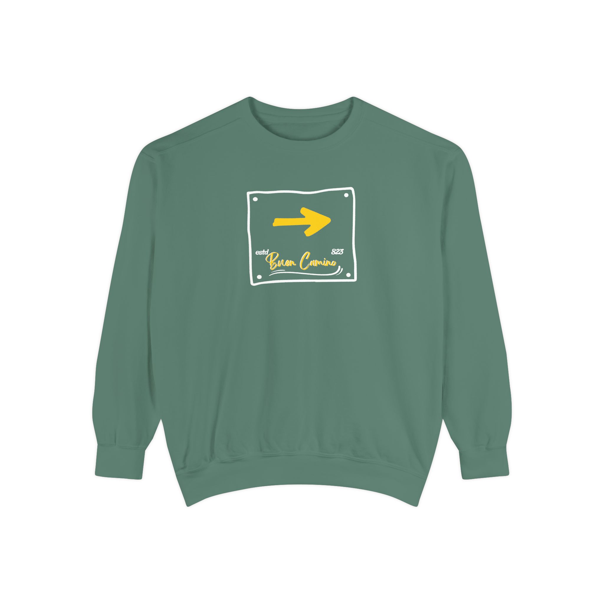 Camino de Santiago – "The Yellow Arrow" Vintage Garment-Dyed Sweatshirt - Imagen 9