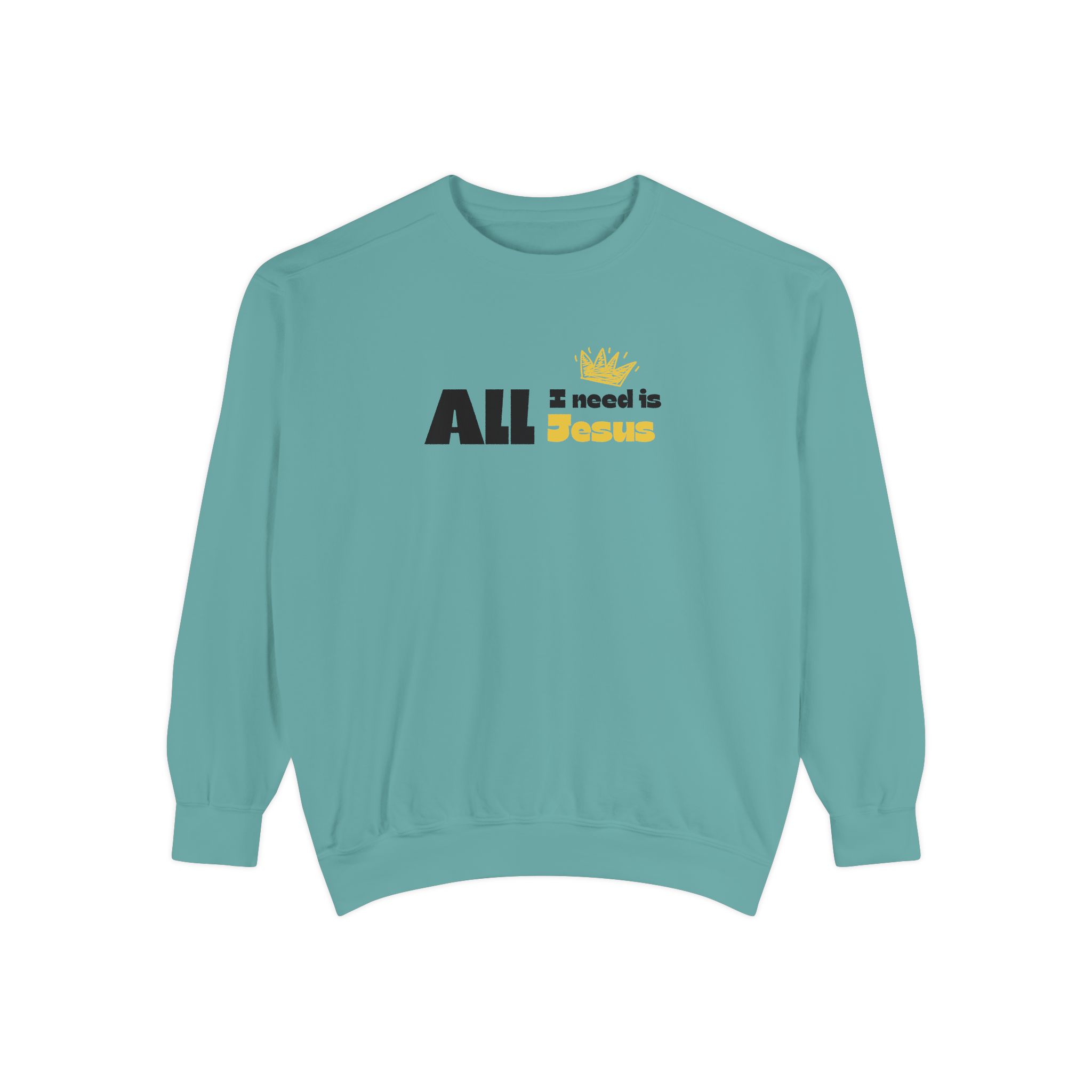 All I Need is Jesus – "The King's Crown" Vintage Garment-Dyed Sweatshirt - Imagen 7