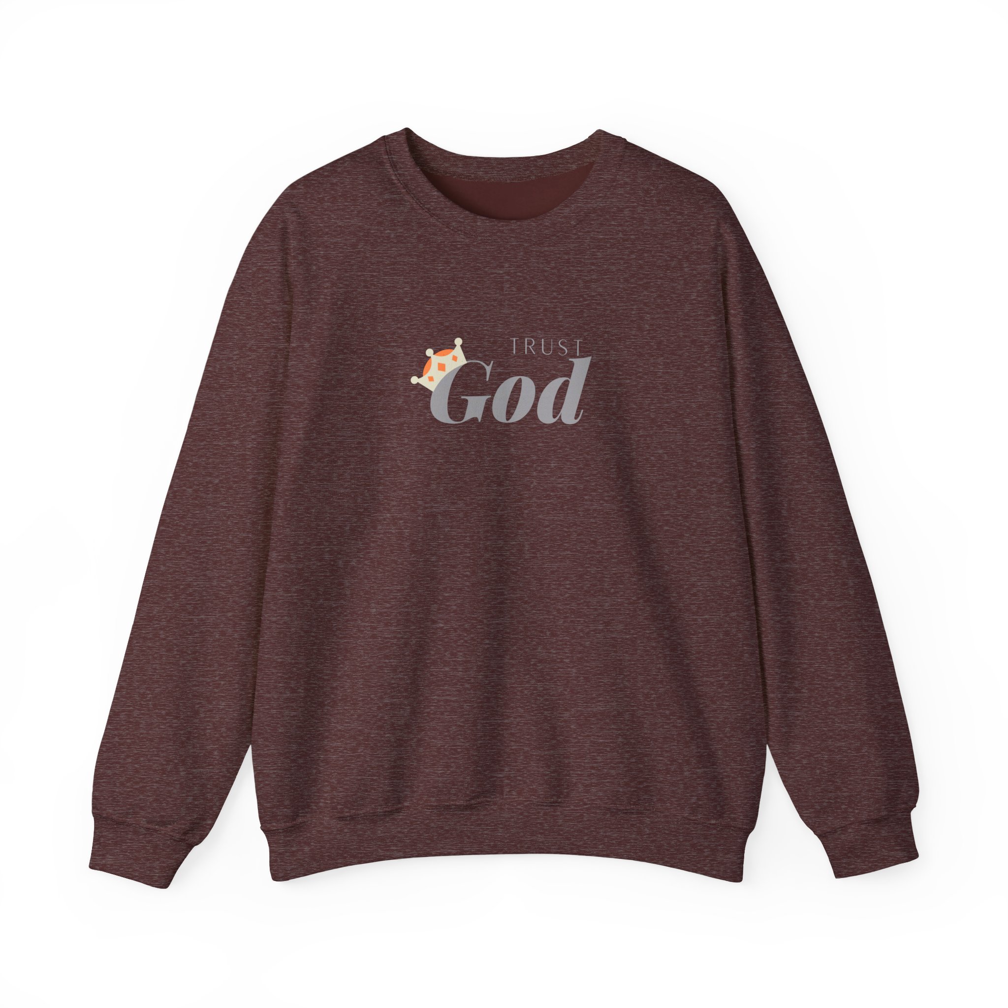 Trust God – "Crowned Faith" Classic Heavy Blend Crewneck Sweatshirt - Imagen 6