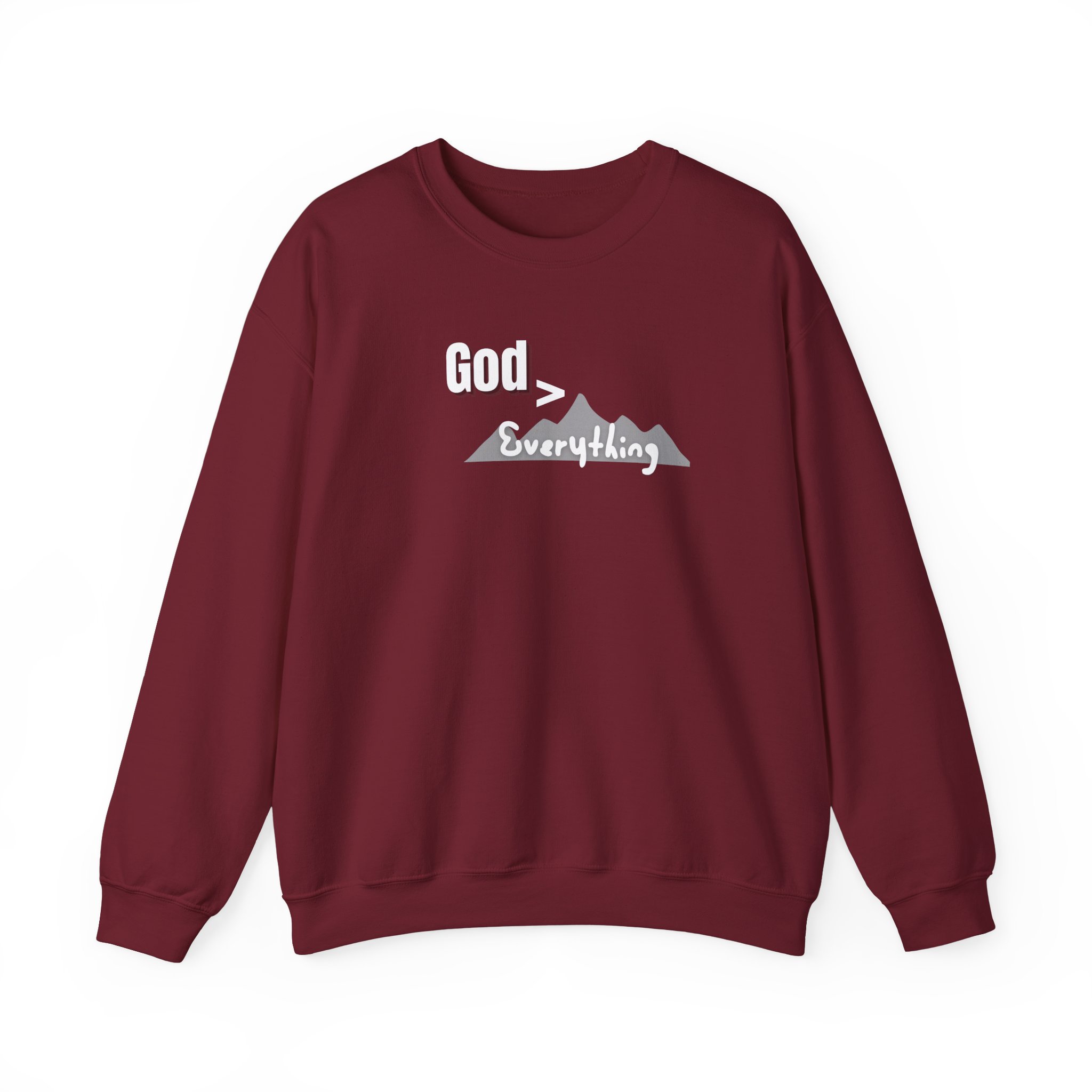 God is Greater – "Mountain Peak" Classic Heavy Blend Crewneck Sweatshirt - Imagen 8