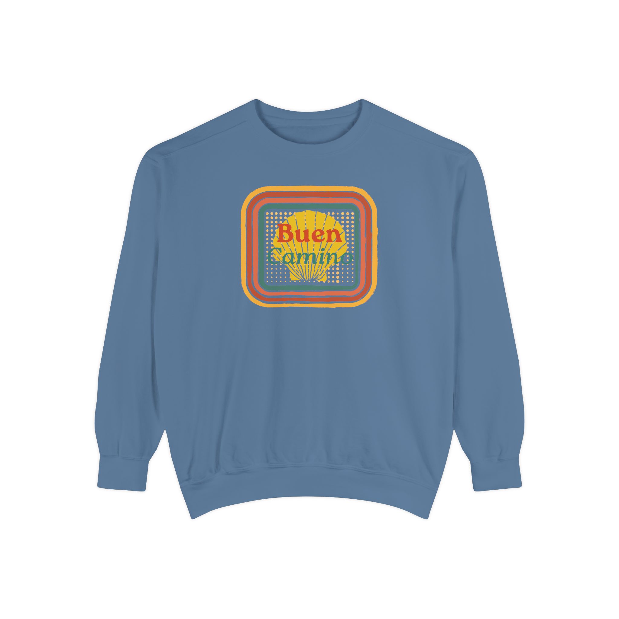 Camino de Santiago – "Retro Shell Badge" Vintage Garment-Dyed Sweatshirt - Imagen 7