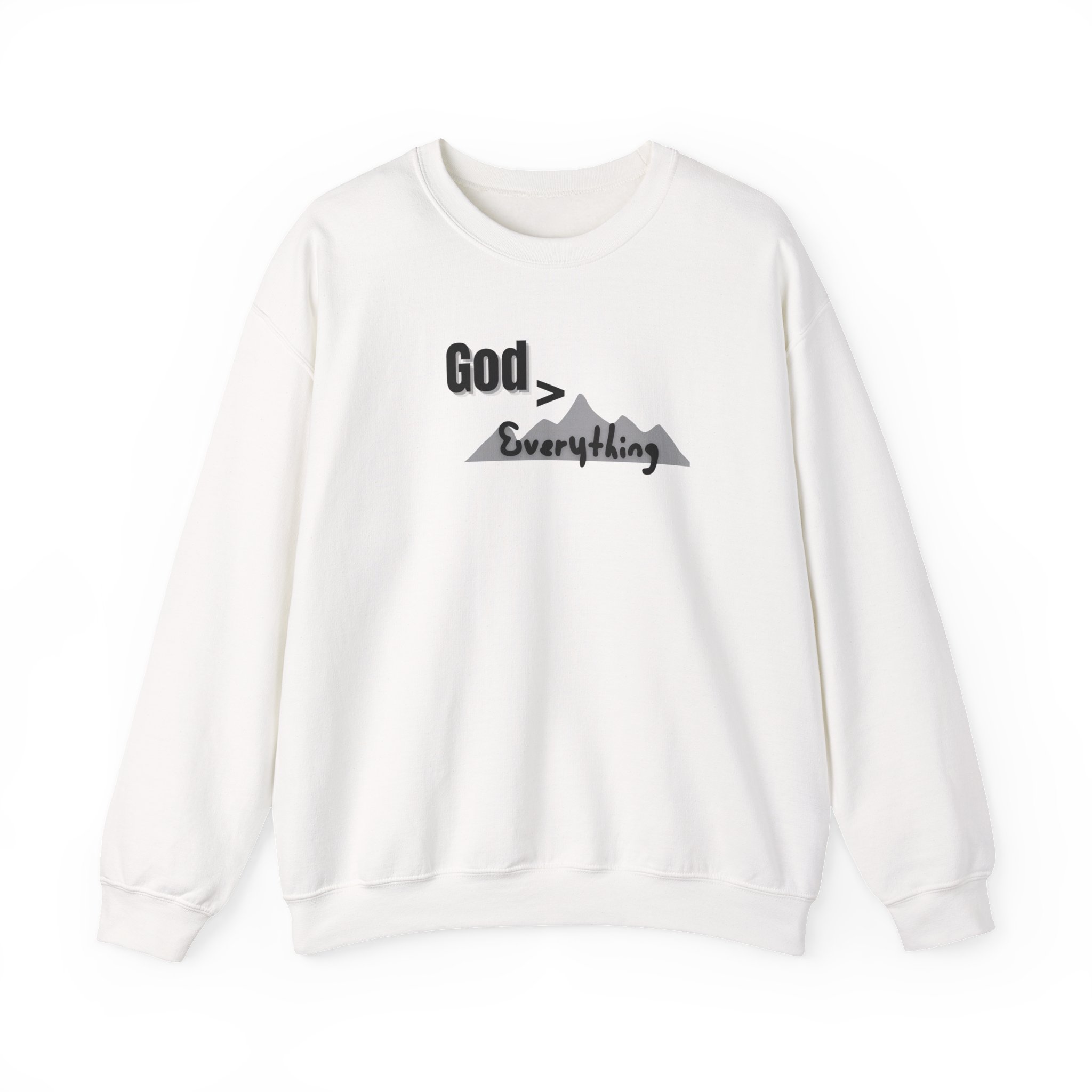 God is Greater – "Mountain Peak" Classic Heavy Blend Crewneck Sweatshirt - Imagen 2