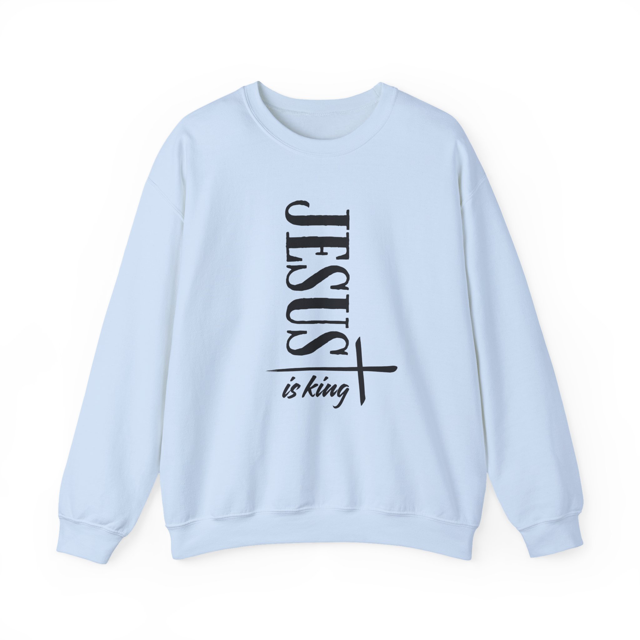 Jesus is King – "Vertical Cross" Classic Heavy Blend Crewneck Sweatshirt - Imagen 12