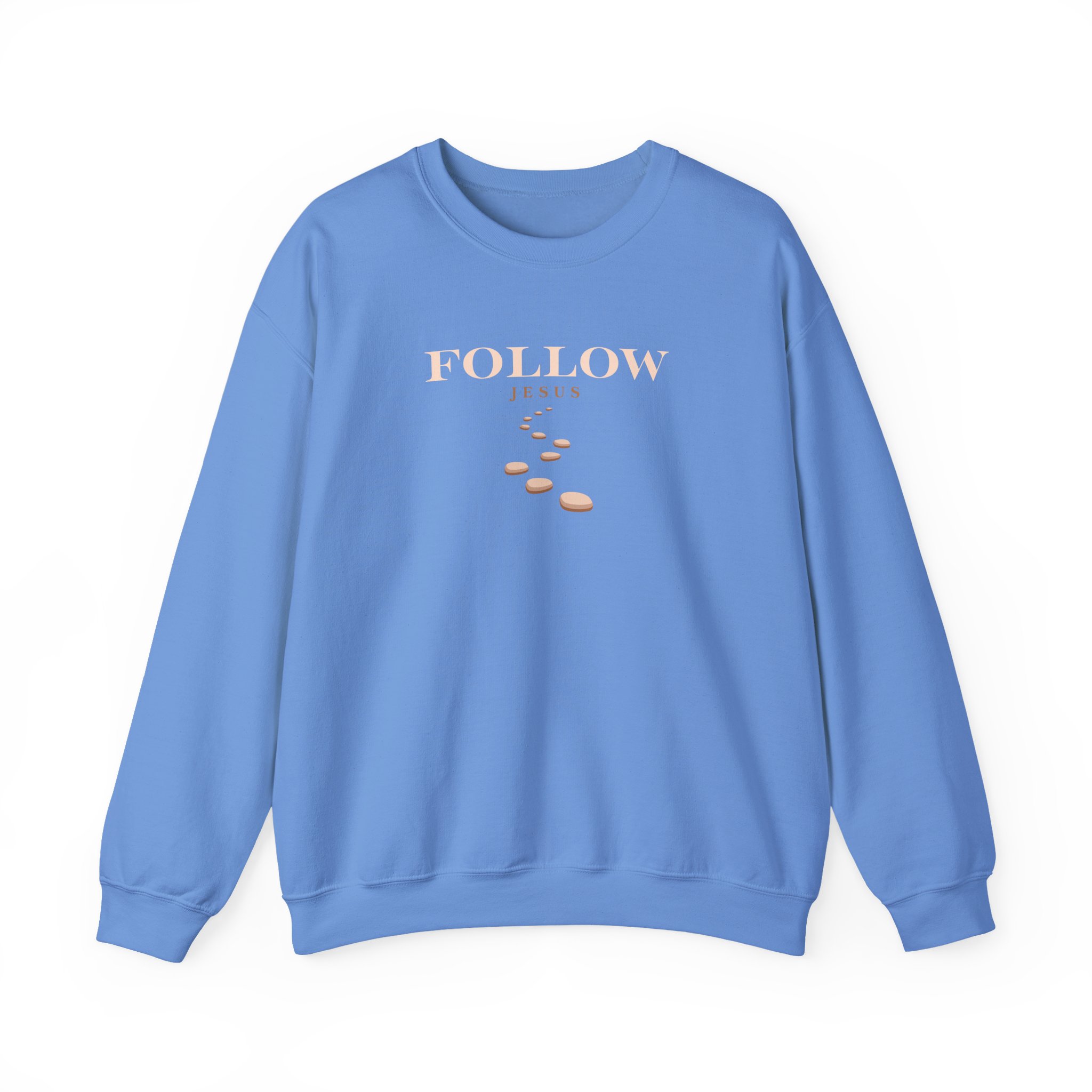 Follow Jesus – "Stepping Stones Journey" Classic Heavy Blend Crewneck Sweatshirt - Imagen 7
