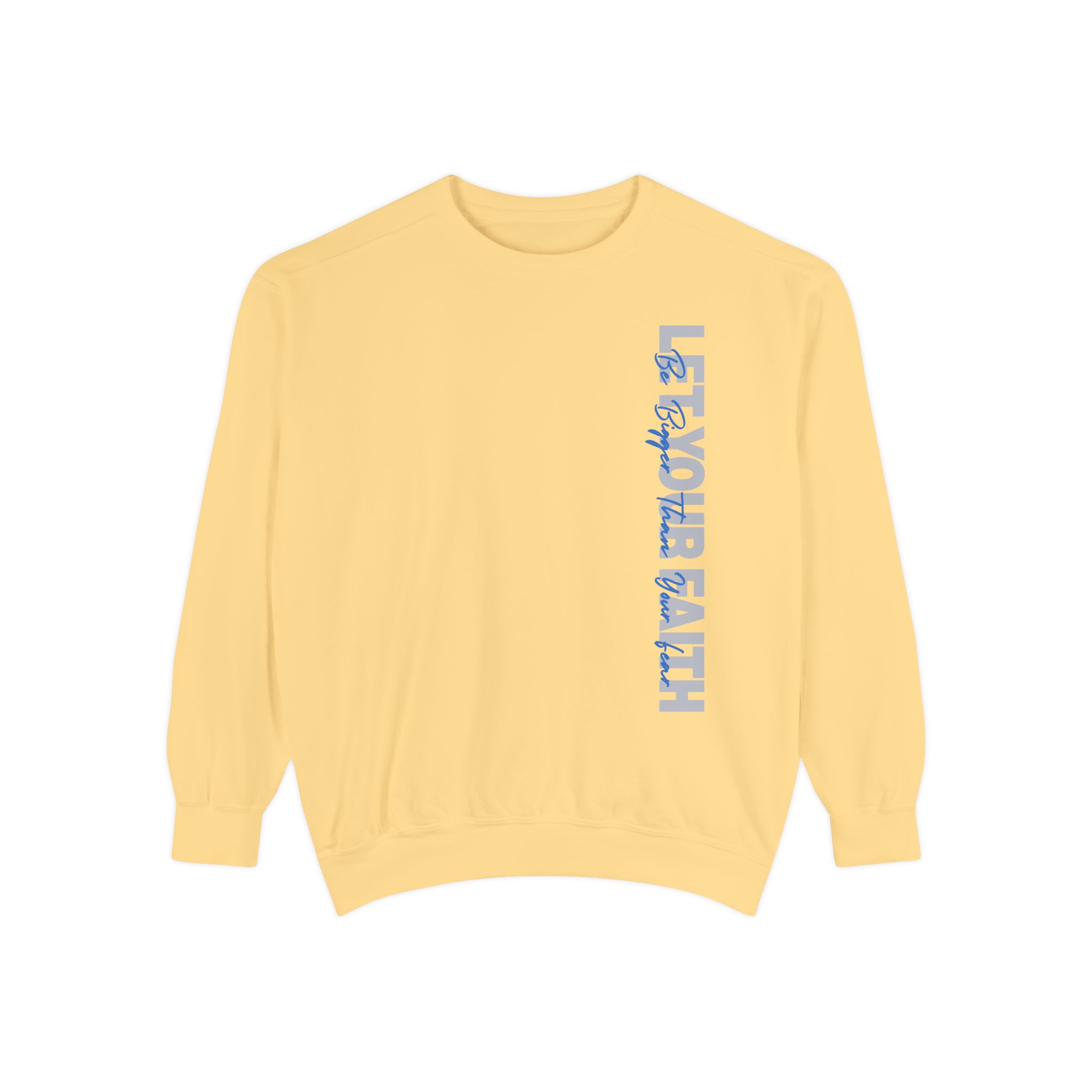 Faith Over Fear – "Modern Overlay" Vintage Garment-Dyed Sweatshirt - Imagen 8