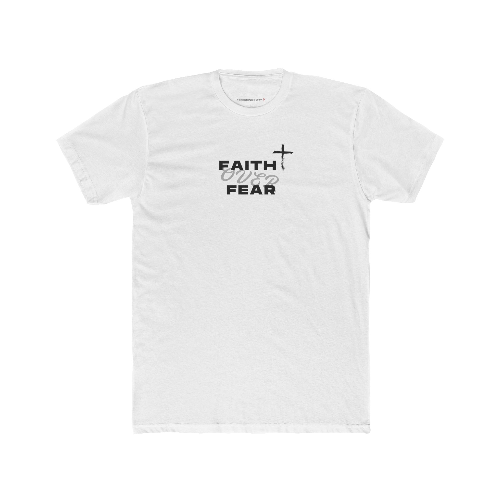 Faith Over Fear – "Brushstroke Cross" Classic T-Shirt - Imagen 2