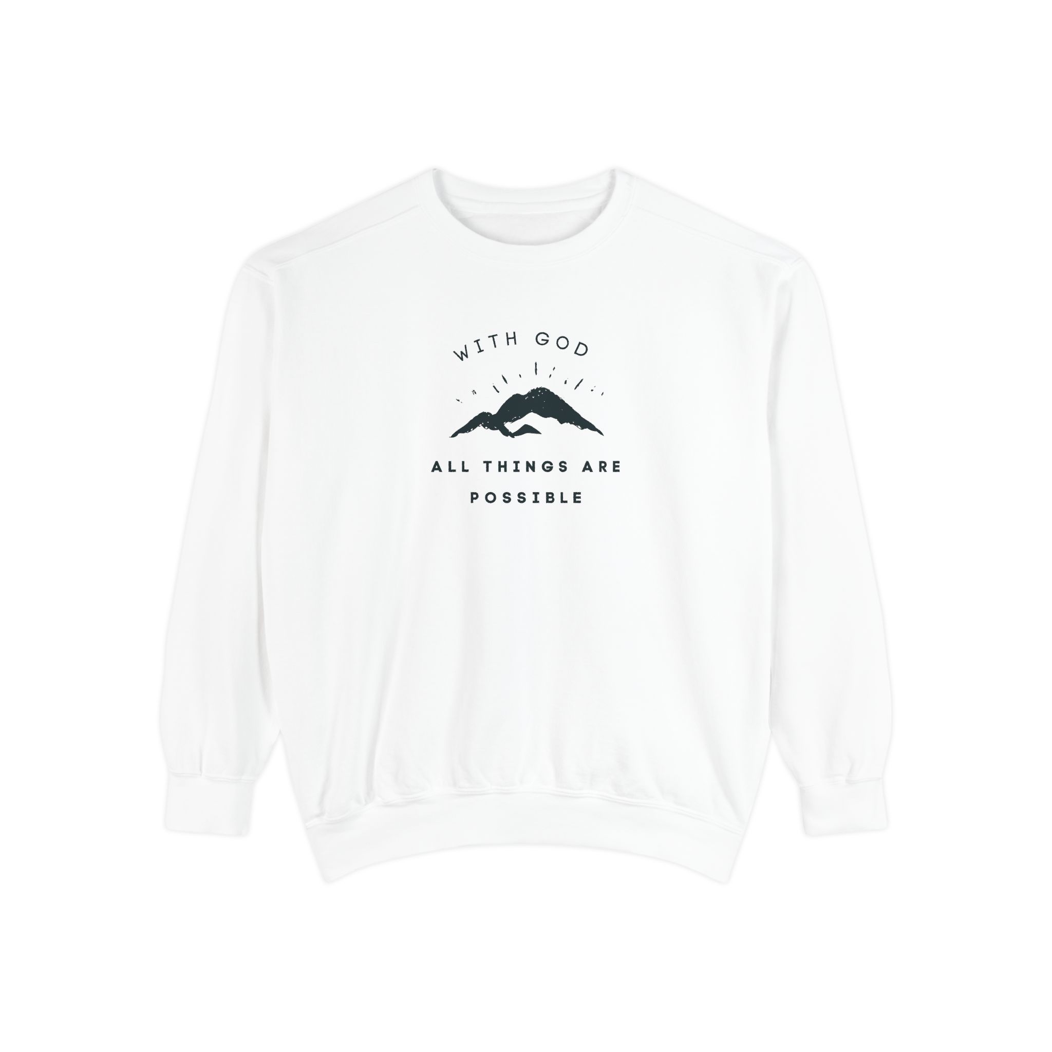 With God All Things Are Possible – "Summit Hope" Vintage Garment-Dyed Sweatshirt - Imagen 5