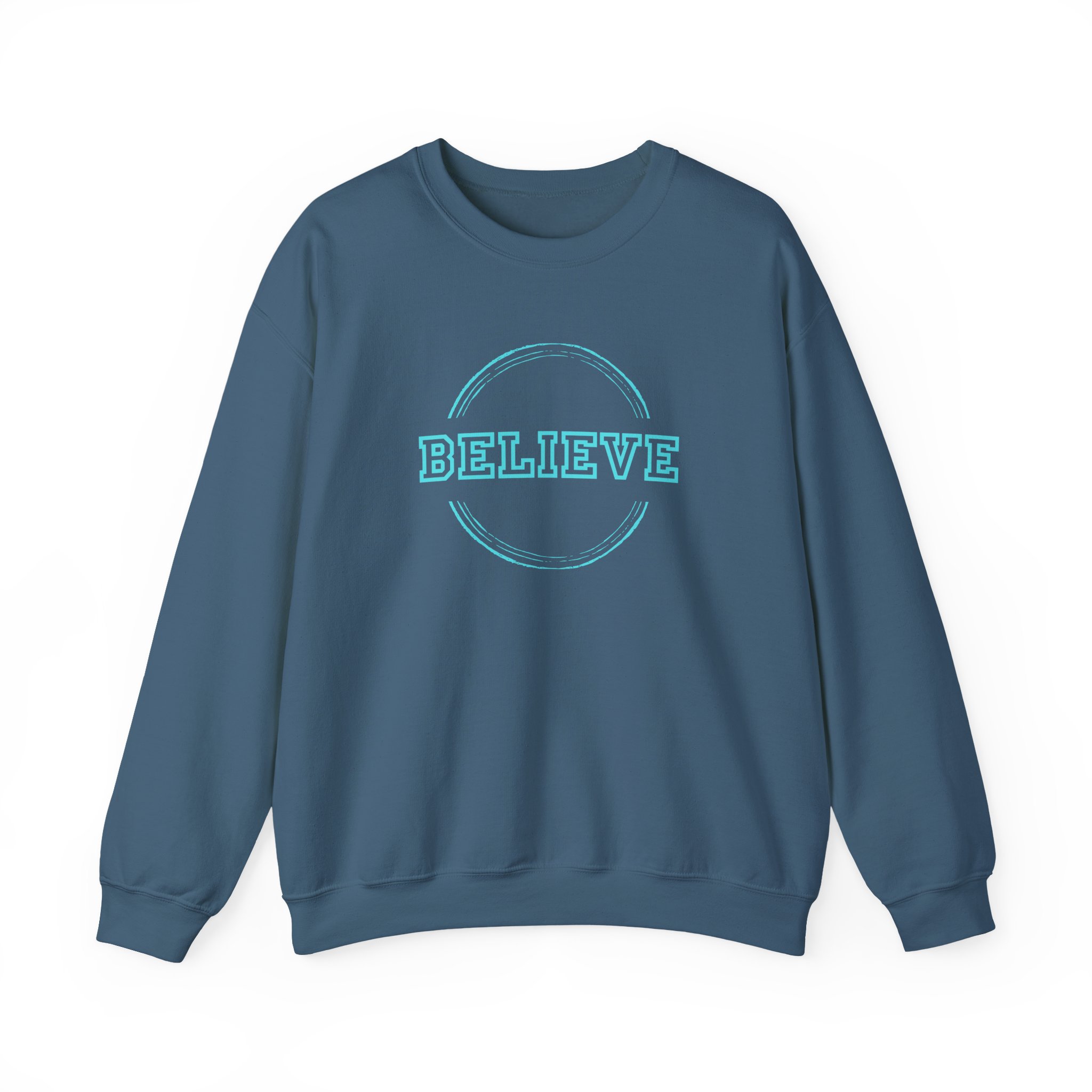 Believe – "Varsity Preppy Circle" Classic Heavy Blend Crewneck Sweatshirt - Imagen 5