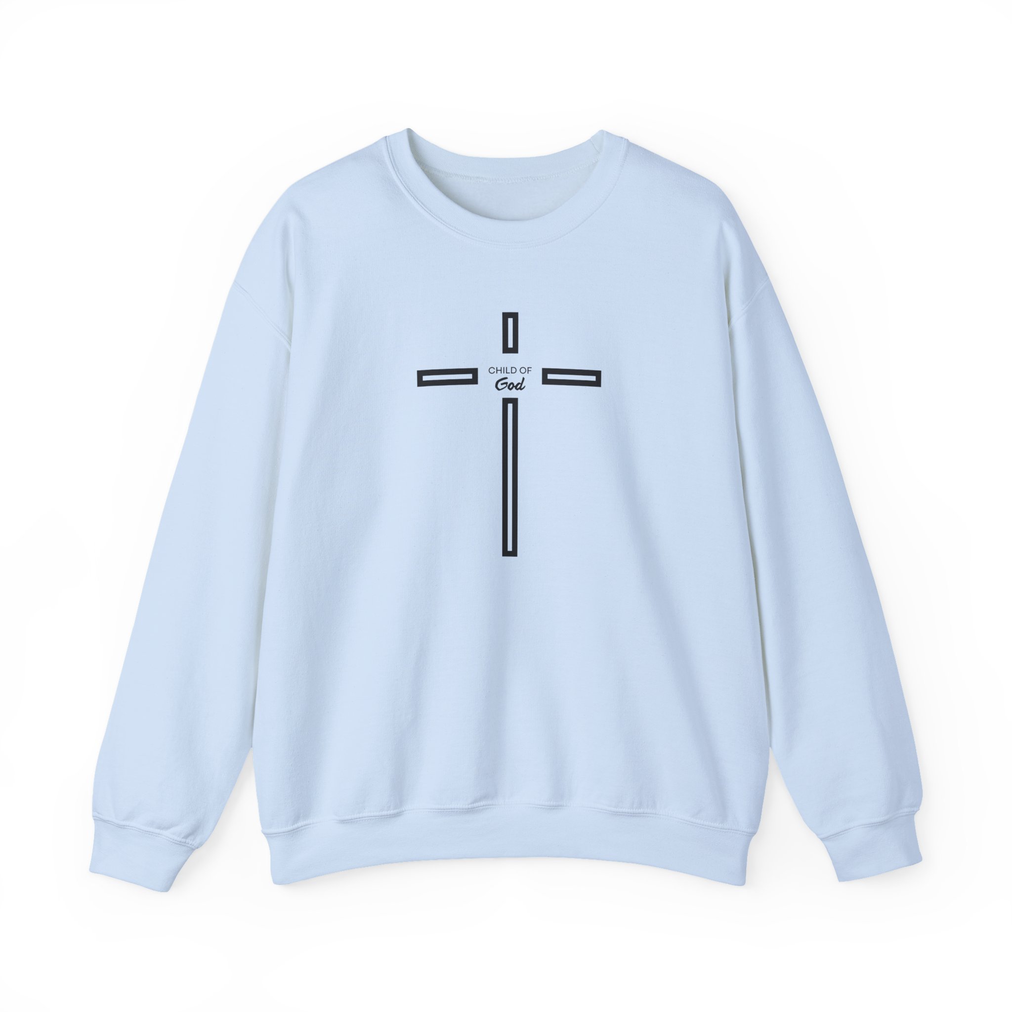 Child of God – "Modern Linear Cross" Classic Heavy Blend Crewneck Sweatshirt - Imagen 12