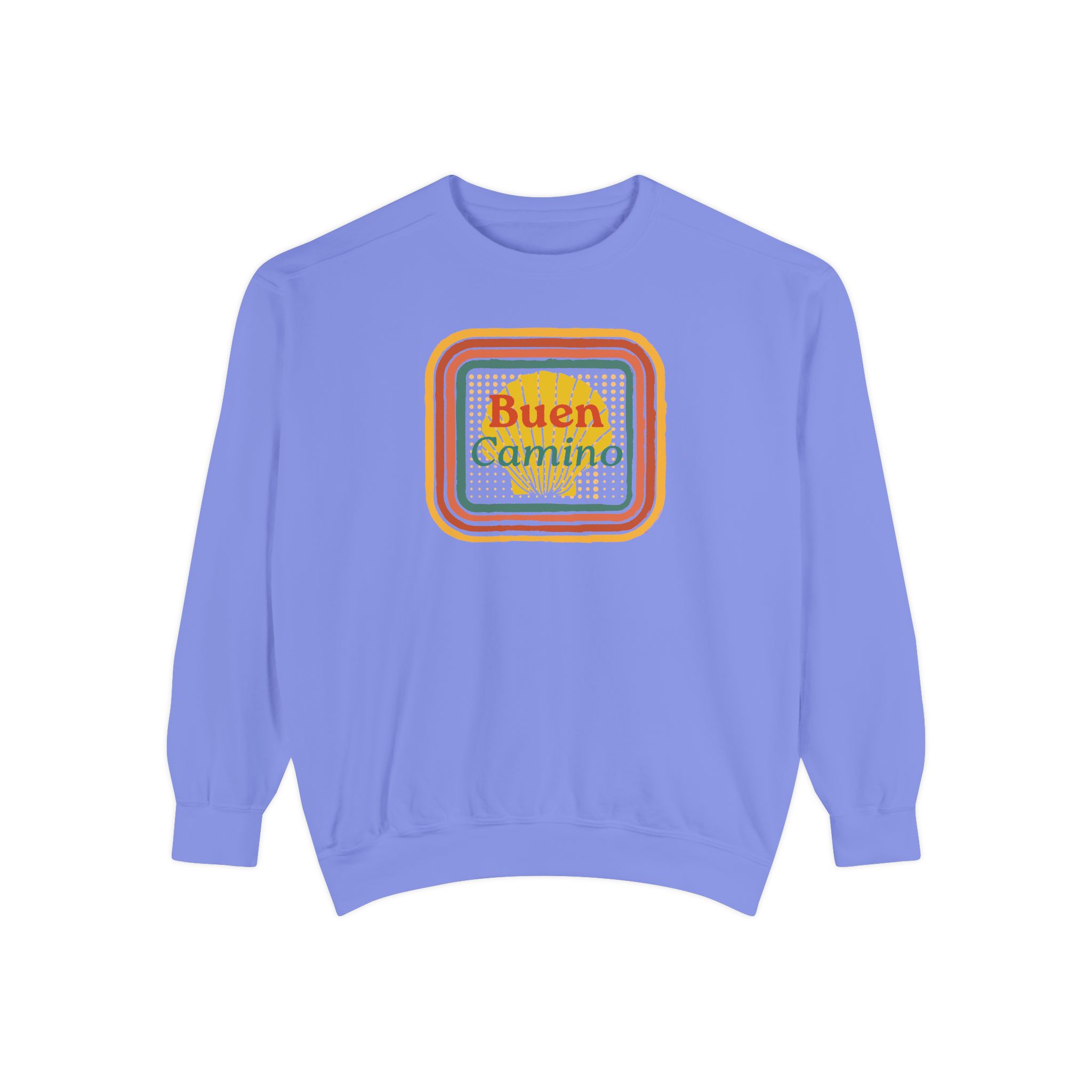 Camino de Santiago – "Retro Shell Badge" Vintage Garment-Dyed Sweatshirt - Imagen 6
