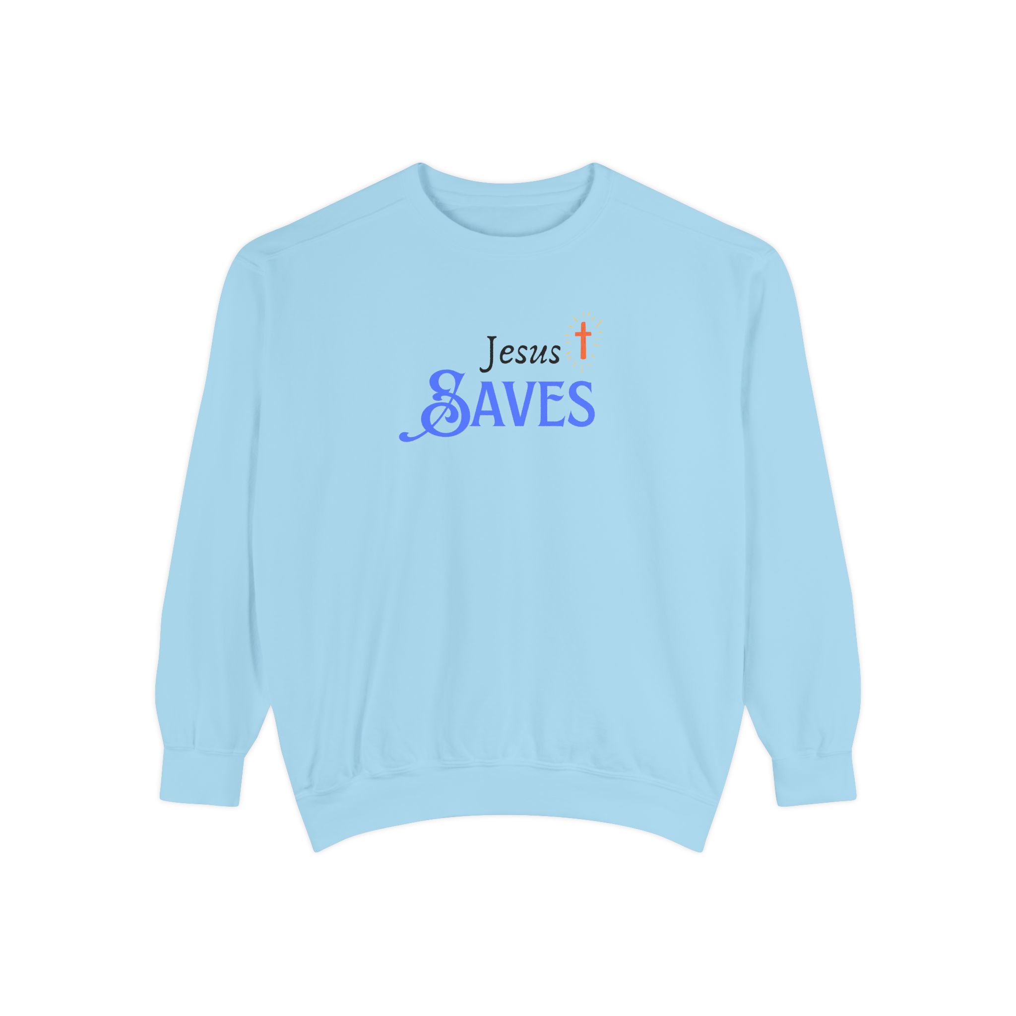 Jesus Saves – "Radiant Hope" Vintage Garment-Dyed Sweatshirt - Imagen 4