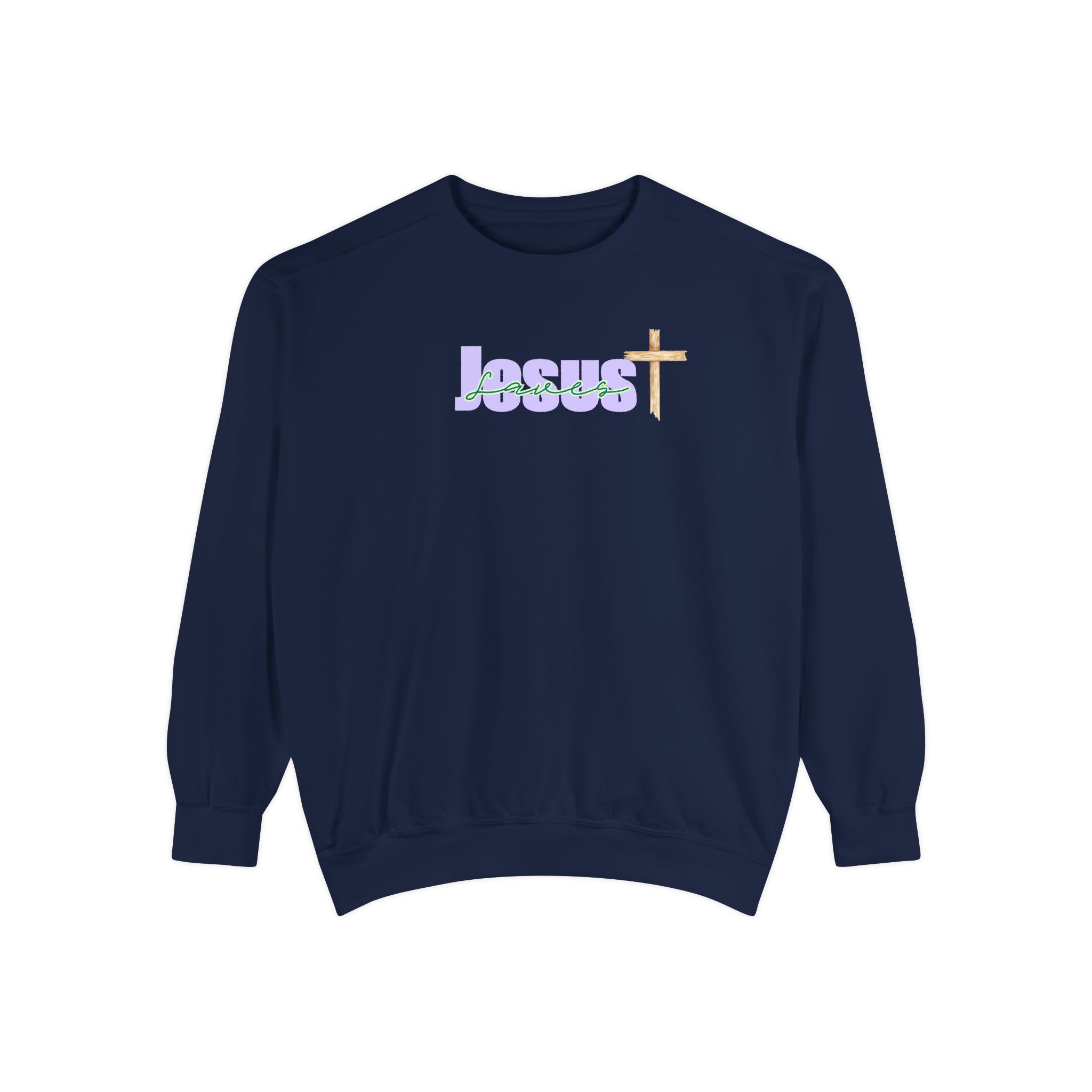Jesus Saves – "Organic Wood" Vintage Garment-Dyed Sweatshirt - Imagen 2
