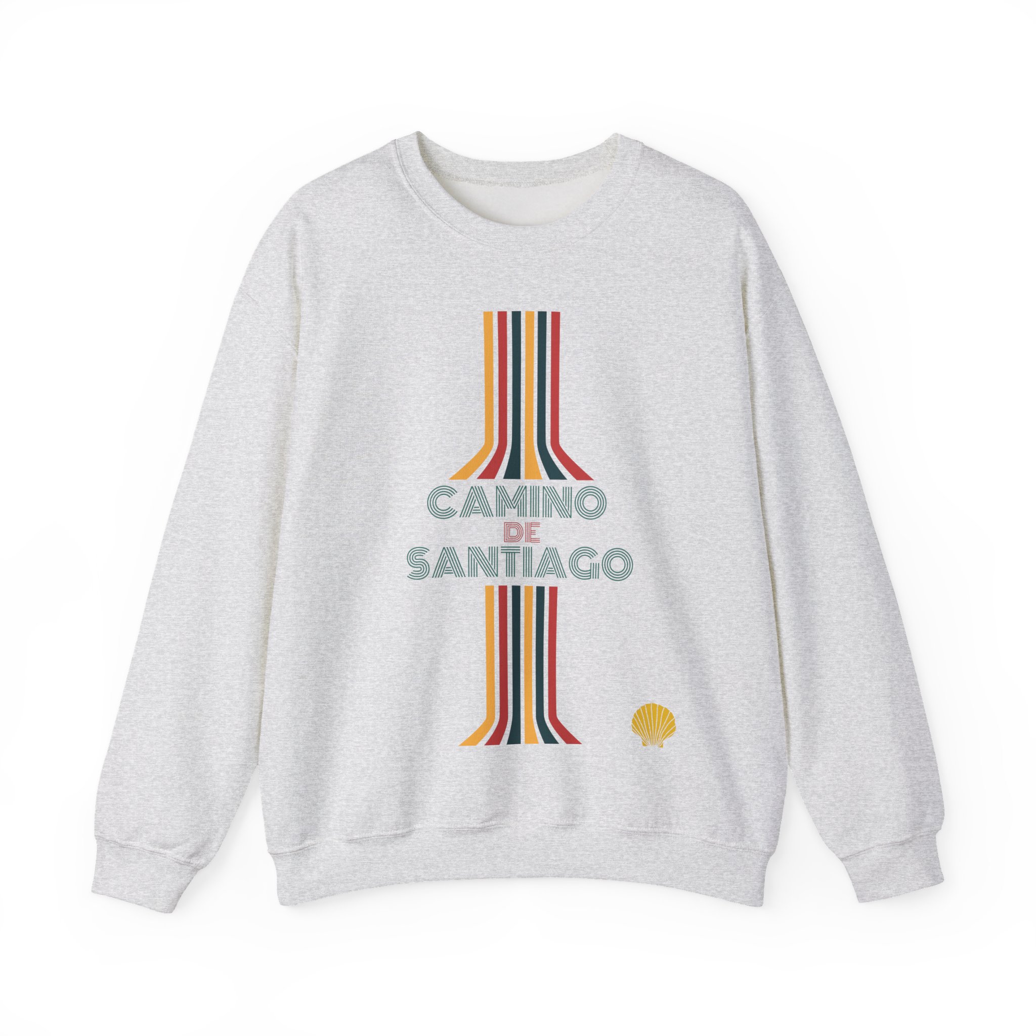 Camino de Santiago – "Retro Vertical Flow" Classic Unisex Crewneck T-Shirt - Imagen 2