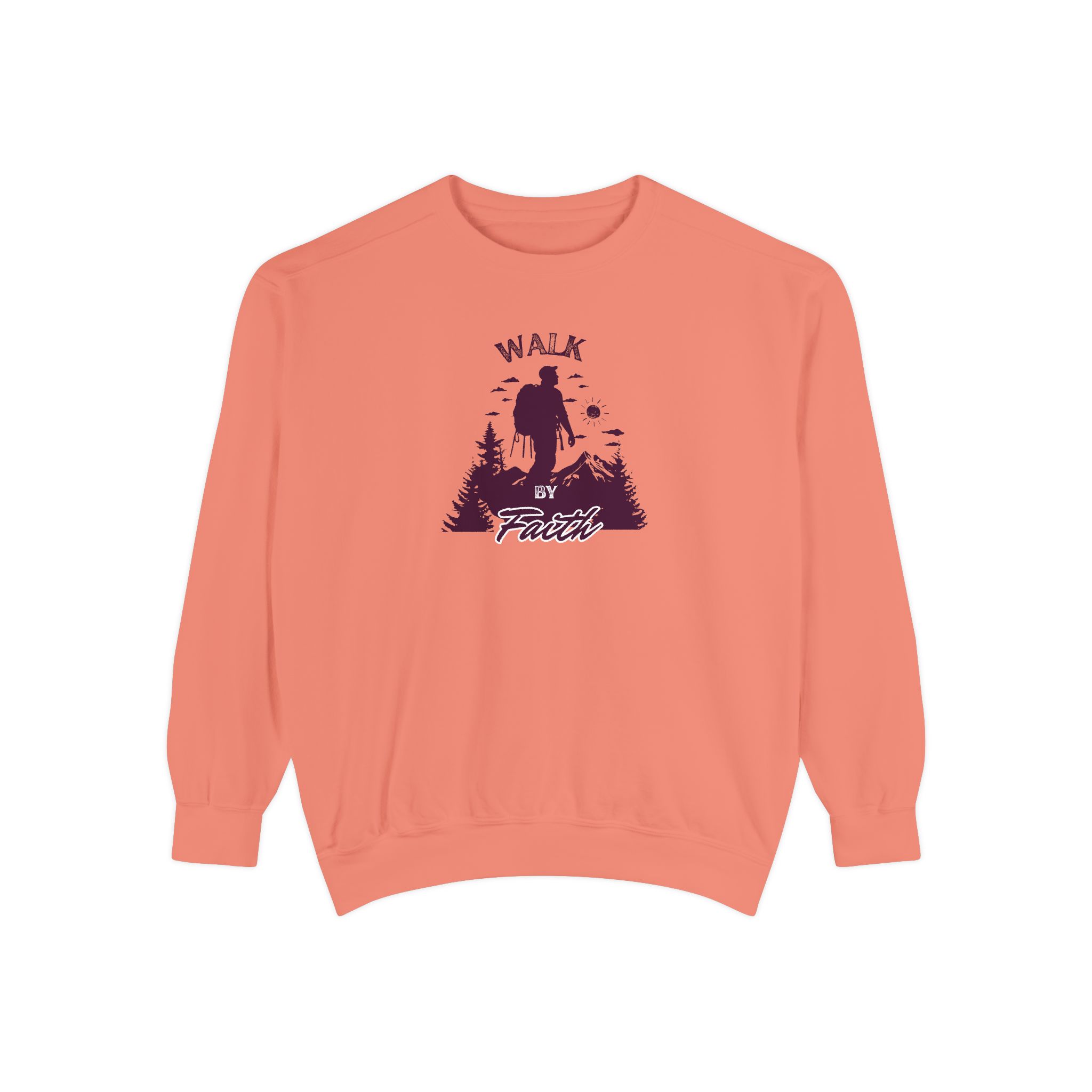 Walk by Faith – "Mountain Journey" Vintage Garment-Dyed Sweatshirt - Imagen 5