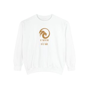 Faith Over Fear – "Golden Lion of Judah" Vintage Garment-Dyed Sweatshirt