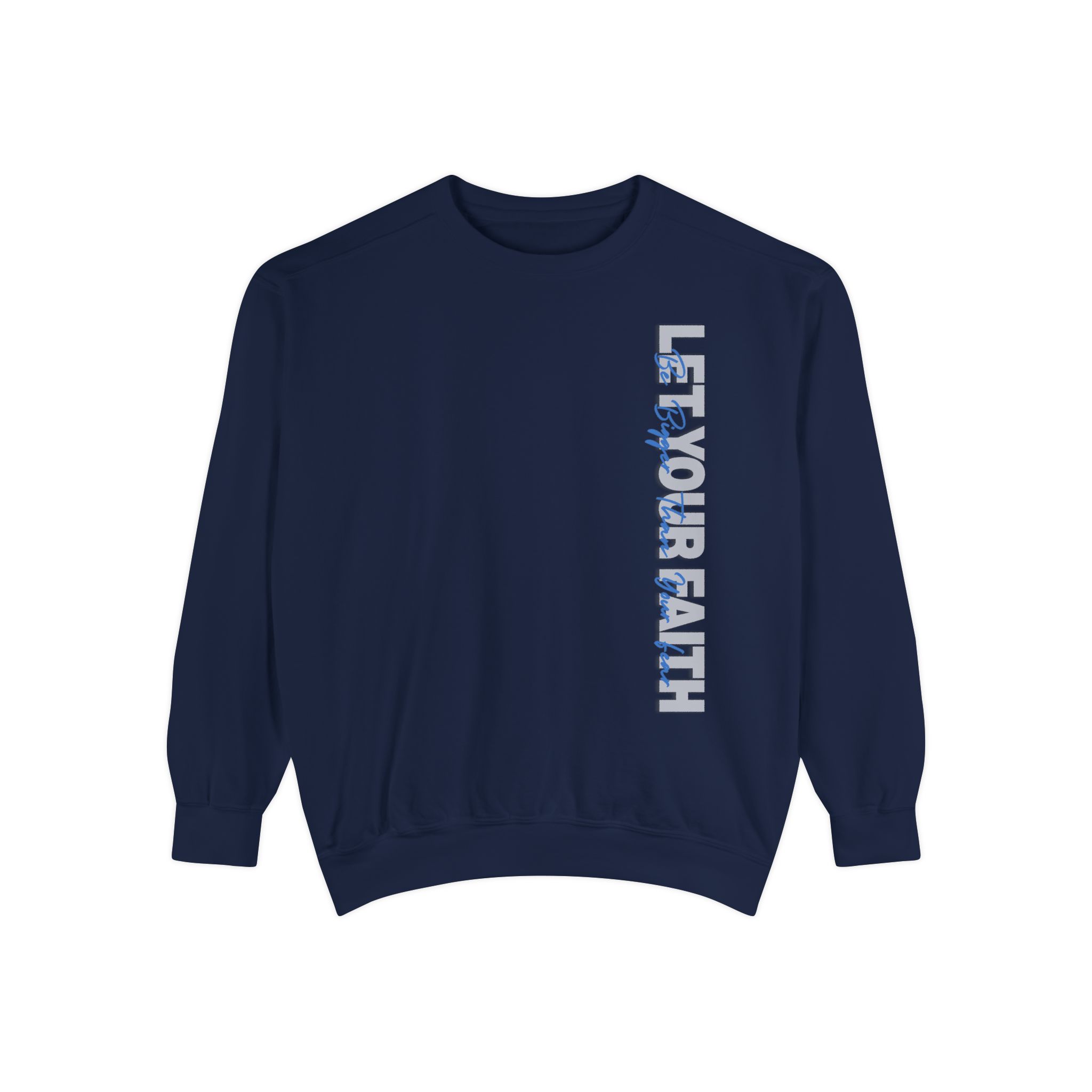 Faith Over Fear – "Modern Overlay" Vintage Garment-Dyed Sweatshirt - Imagen 5
