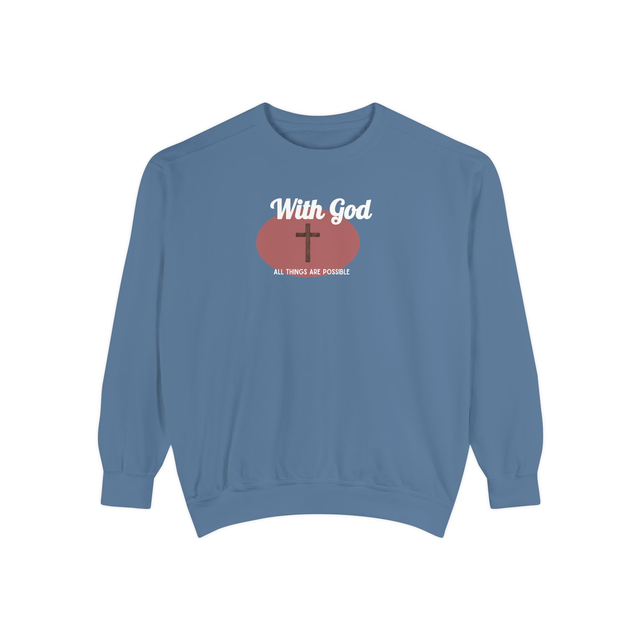 With God All Things Are Possible – "Earthy Heritage" Vintage Garment-Dyed Sweatshirt - Imagen 8