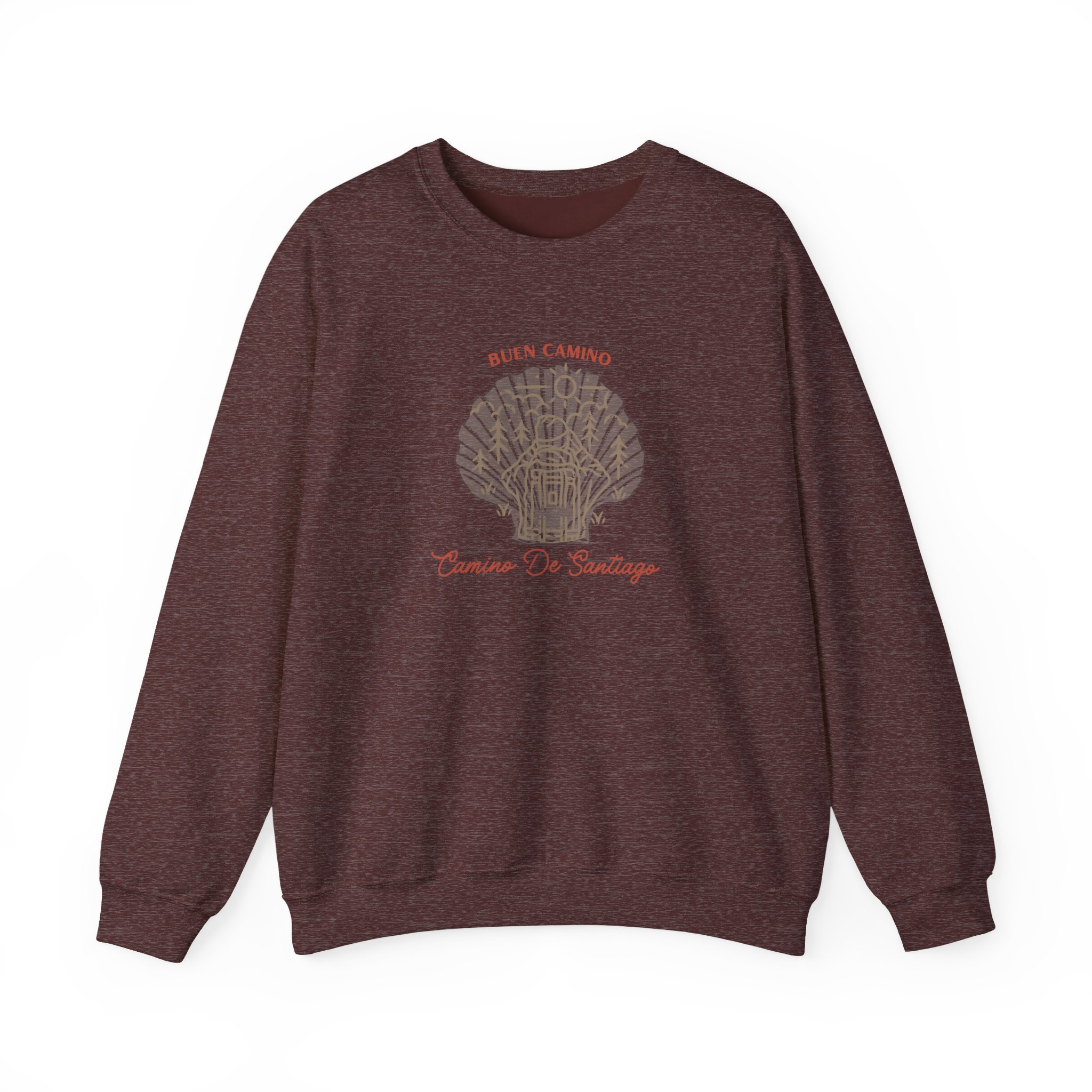 Camino de Santiago – "Rustic Scallop Journey" Classic Heavy Blend Crewneck Sweatshirt - Imagen 2
