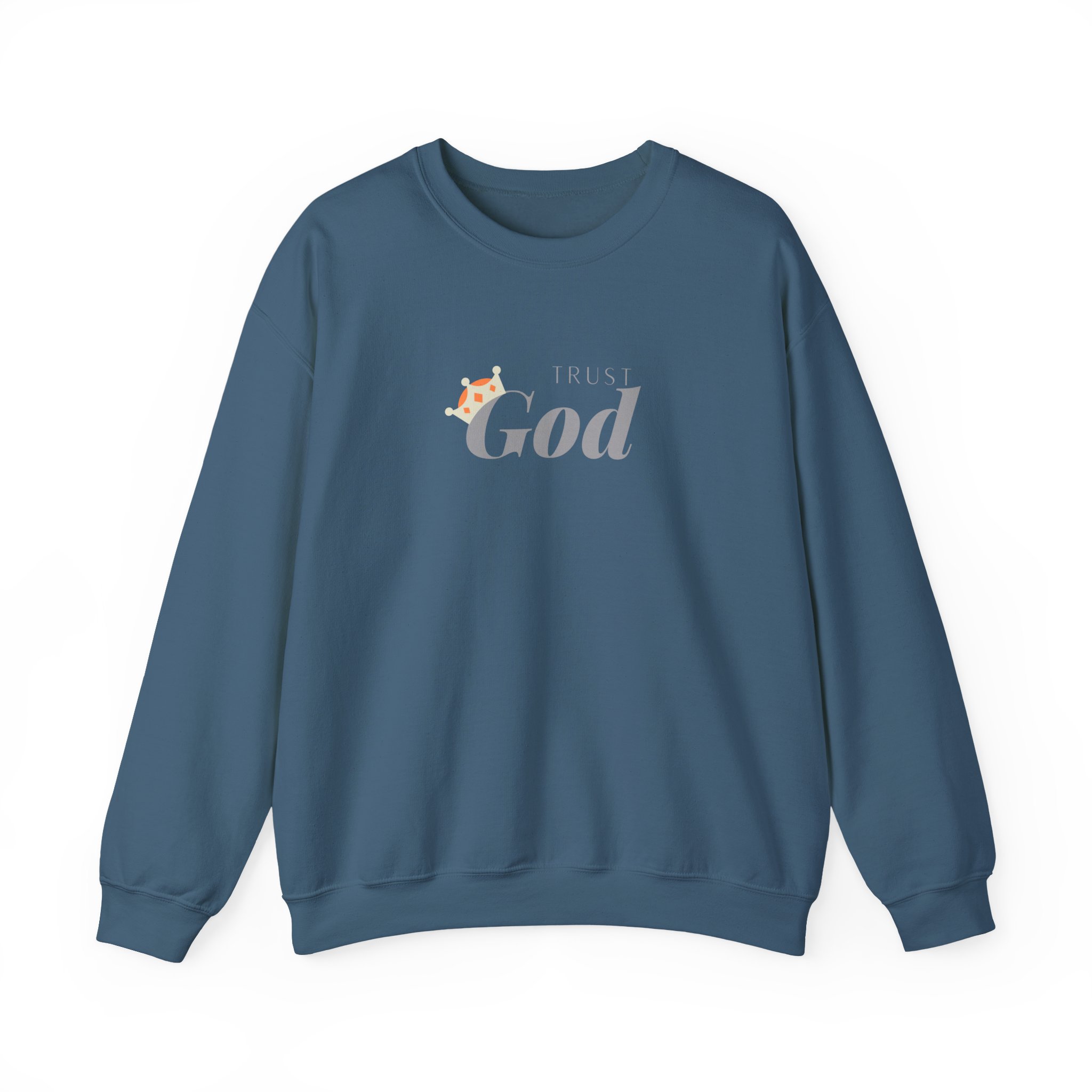 Trust God – "Crowned Faith" Classic Heavy Blend Crewneck Sweatshirt - Imagen 10