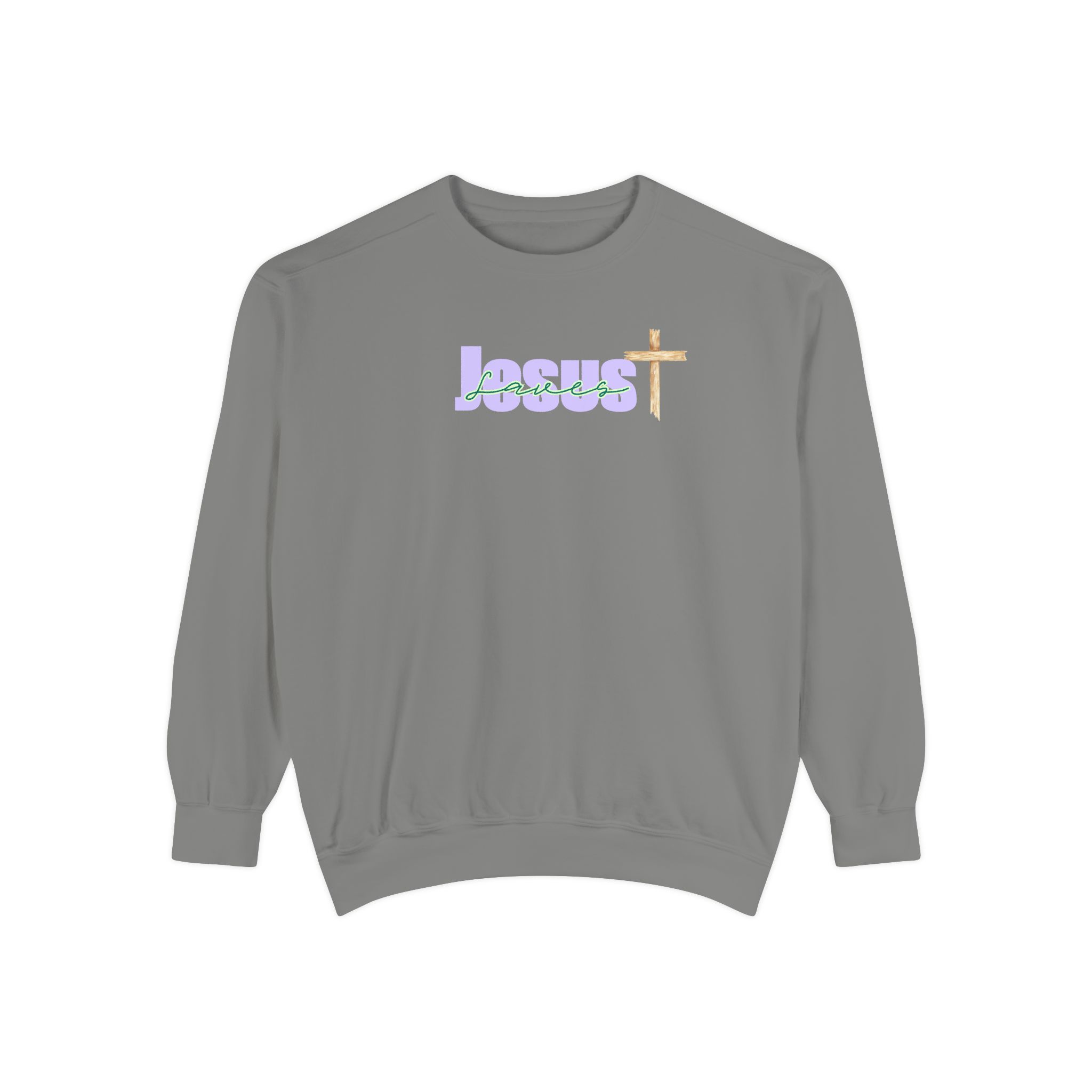 Jesus Saves – "Organic Wood" Vintage Garment-Dyed Sweatshirt - Imagen 5