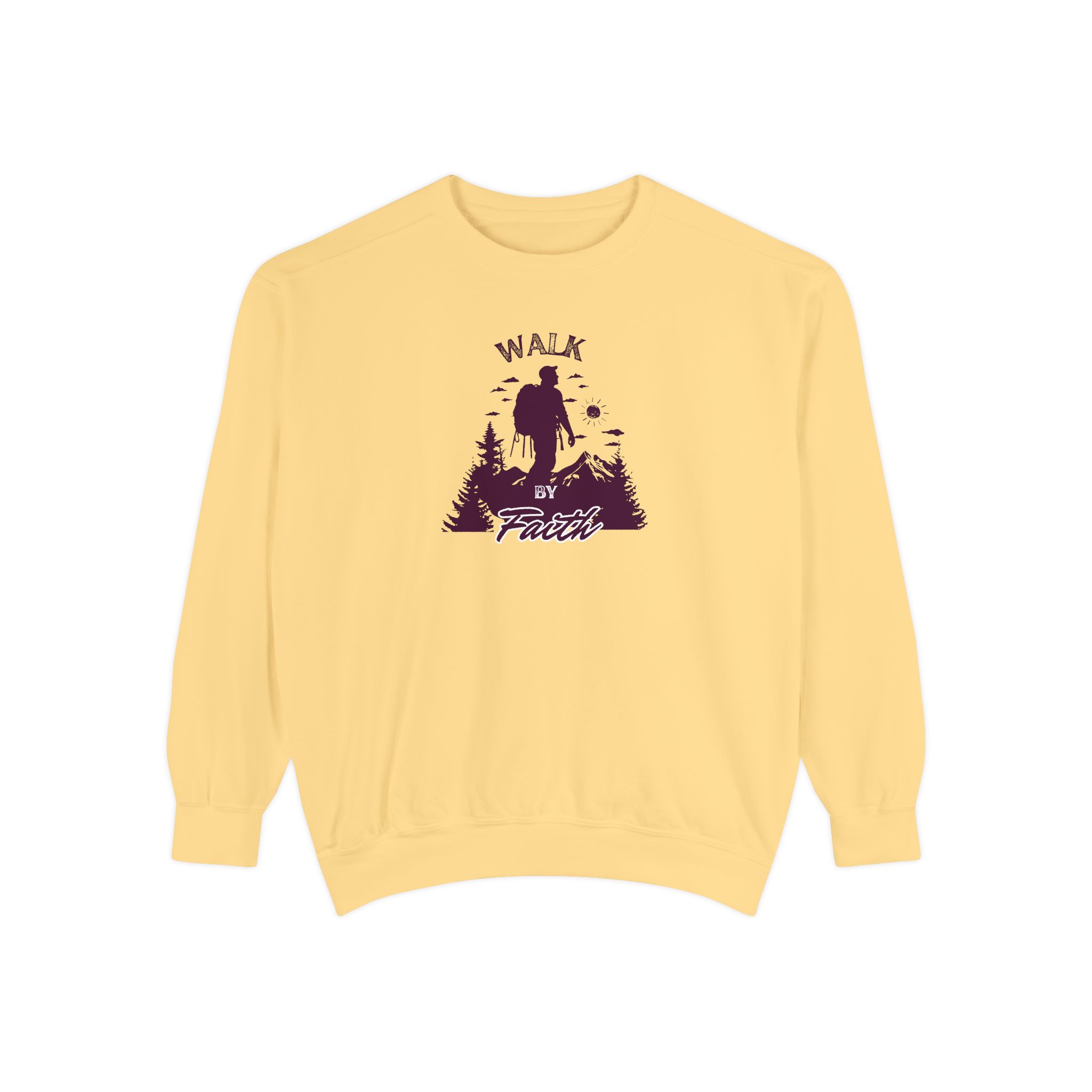 Walk by Faith – "Mountain Journey" Vintage Garment-Dyed Sweatshirt - Imagen 2
