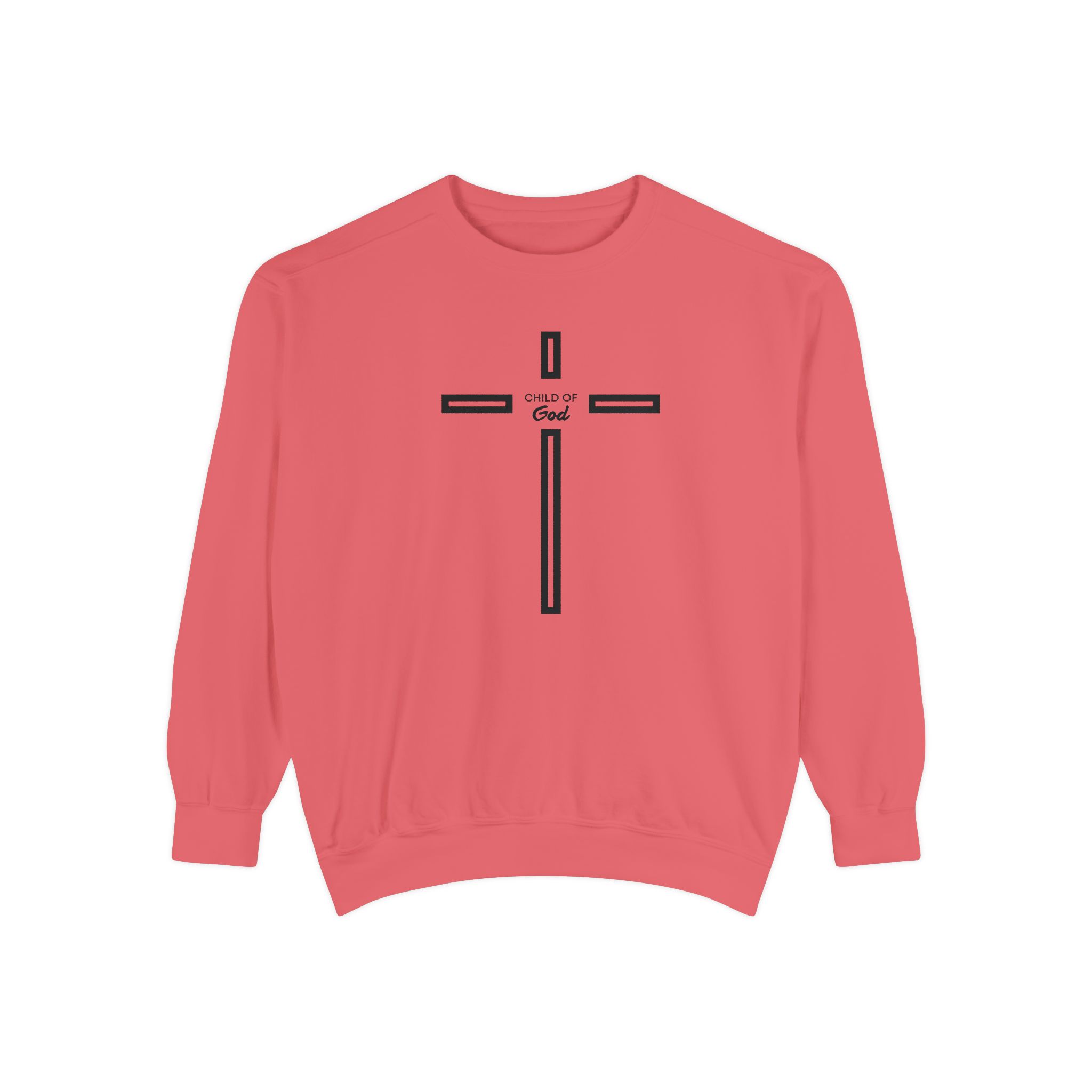 "Child of God" Modern Linear Cross Vintage Garment-Dyed Sweatshirt - Imagen 12