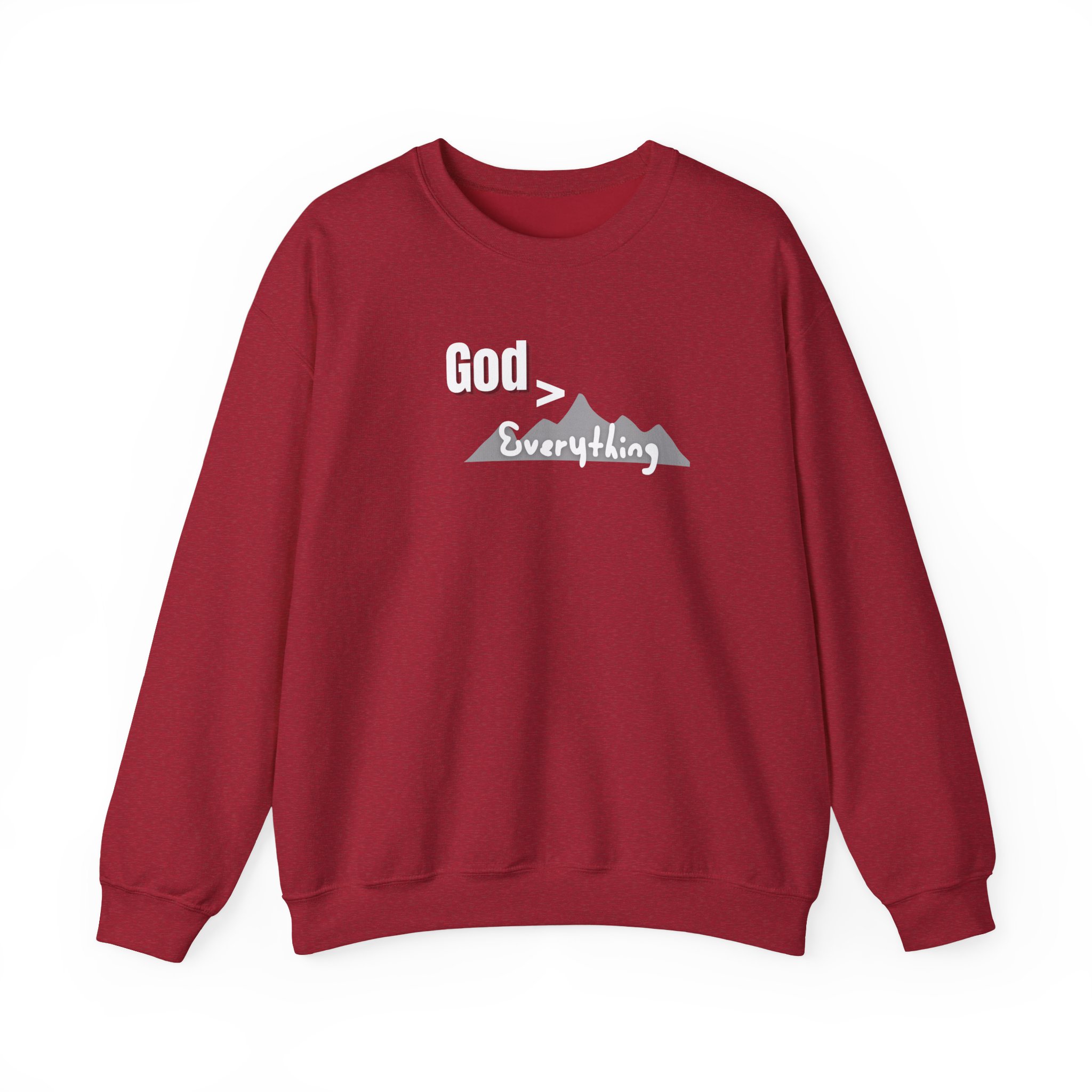 God is Greater – "Mountain Peak" Classic Heavy Blend Crewneck Sweatshirt - Imagen 5