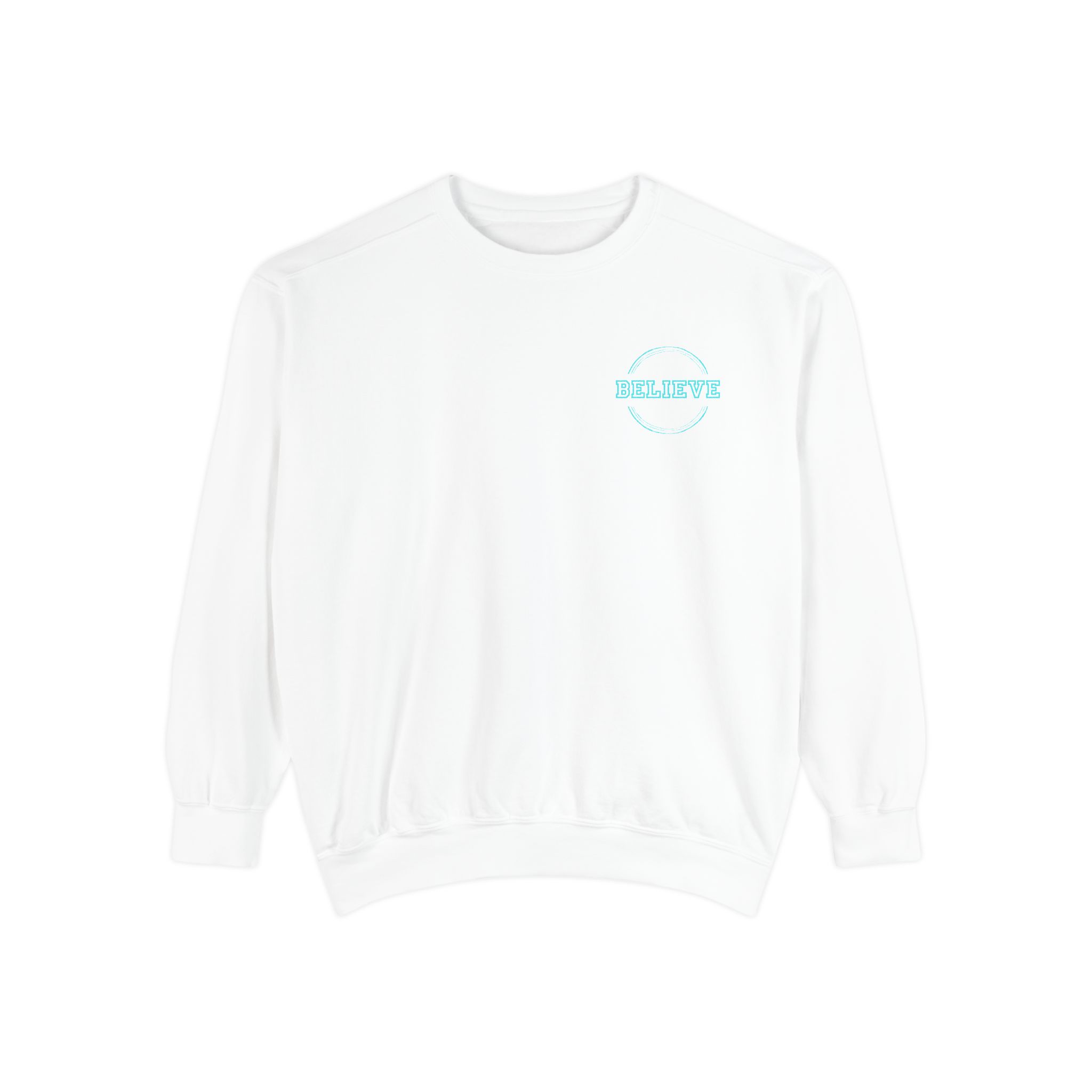 Believe – "Varsity Preppy Circle" Vintage Garment-Dyed Sweatshirt - Imagen 8
