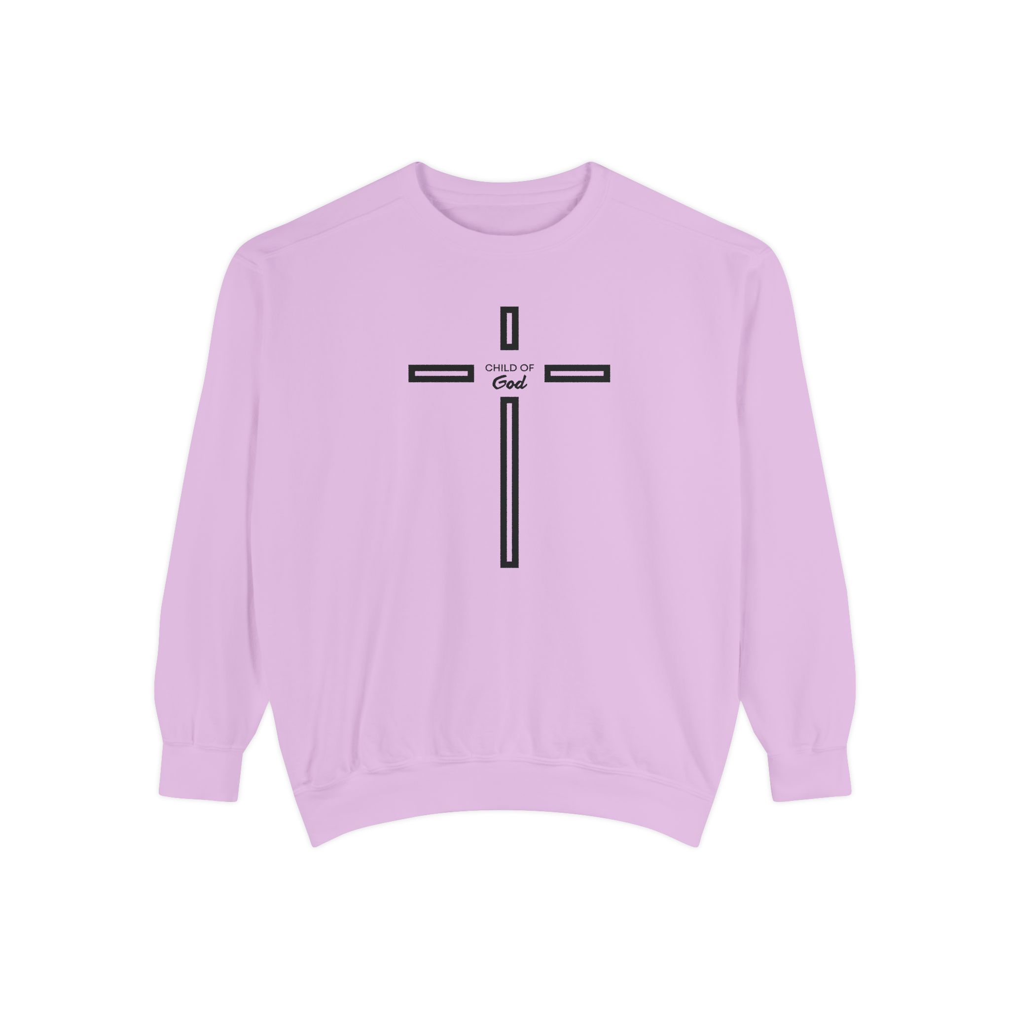 "Child of God" Modern Linear Cross Vintage Garment-Dyed Sweatshirt - Imagen 11