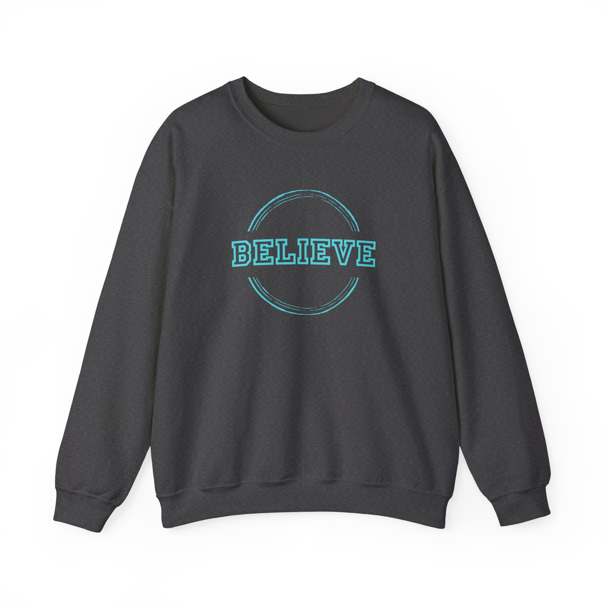 Believe – "Varsity Preppy Circle" Classic Heavy Blend Crewneck Sweatshirt - Imagen 7