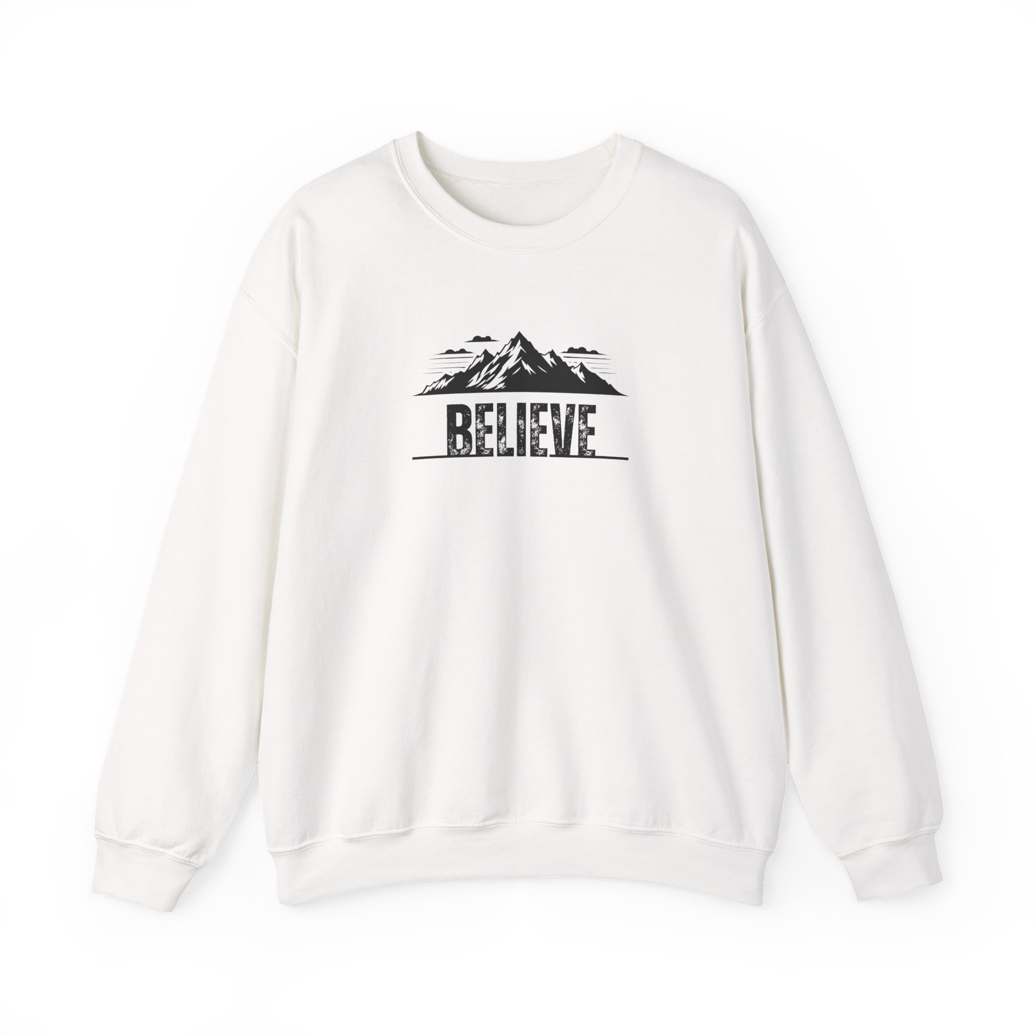 Believe – "The Mountain Summit" Classic Heavy Blend Crewneck Sweatshirt - Imagen 2
