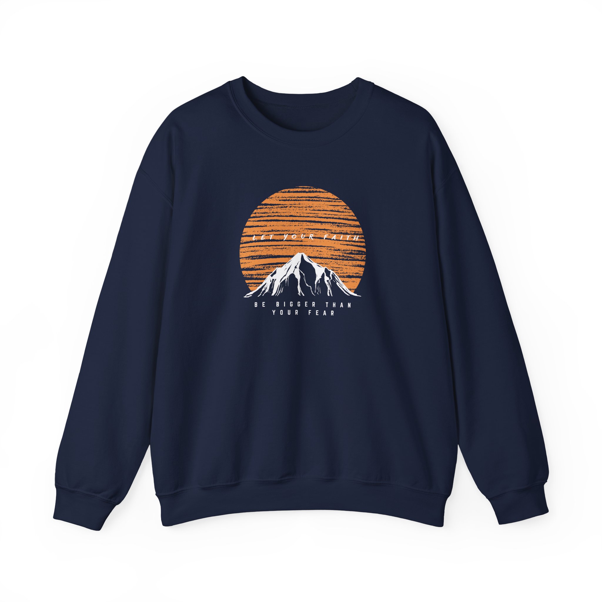 Faith Over Fear – "Sunset Summit" Classic Heavy Blend Crewneck Sweatshirt - Imagen 6