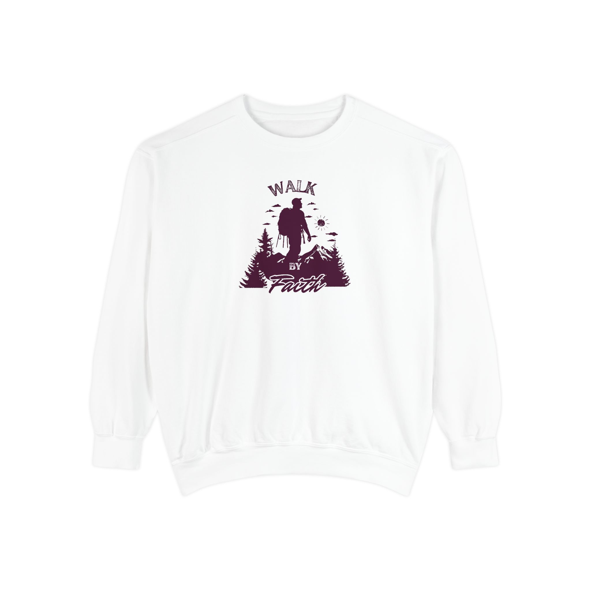 Walk by Faith – "Mountain Journey" Vintage Garment-Dyed Sweatshirt - Imagen 3