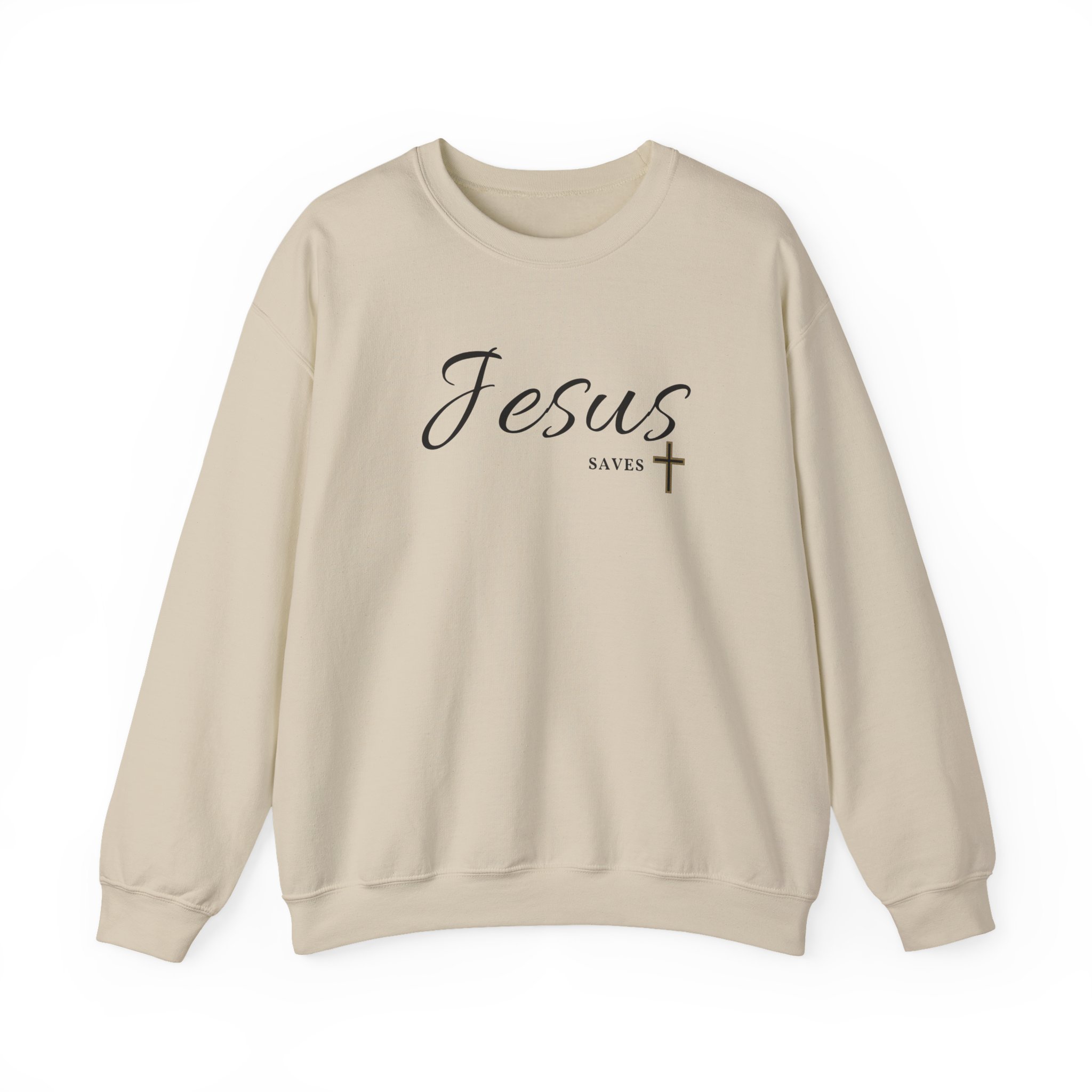Jesus Saves – "Golden Grace" Classic Heavy Blend Crewneck Sweatshirt - Imagen 6