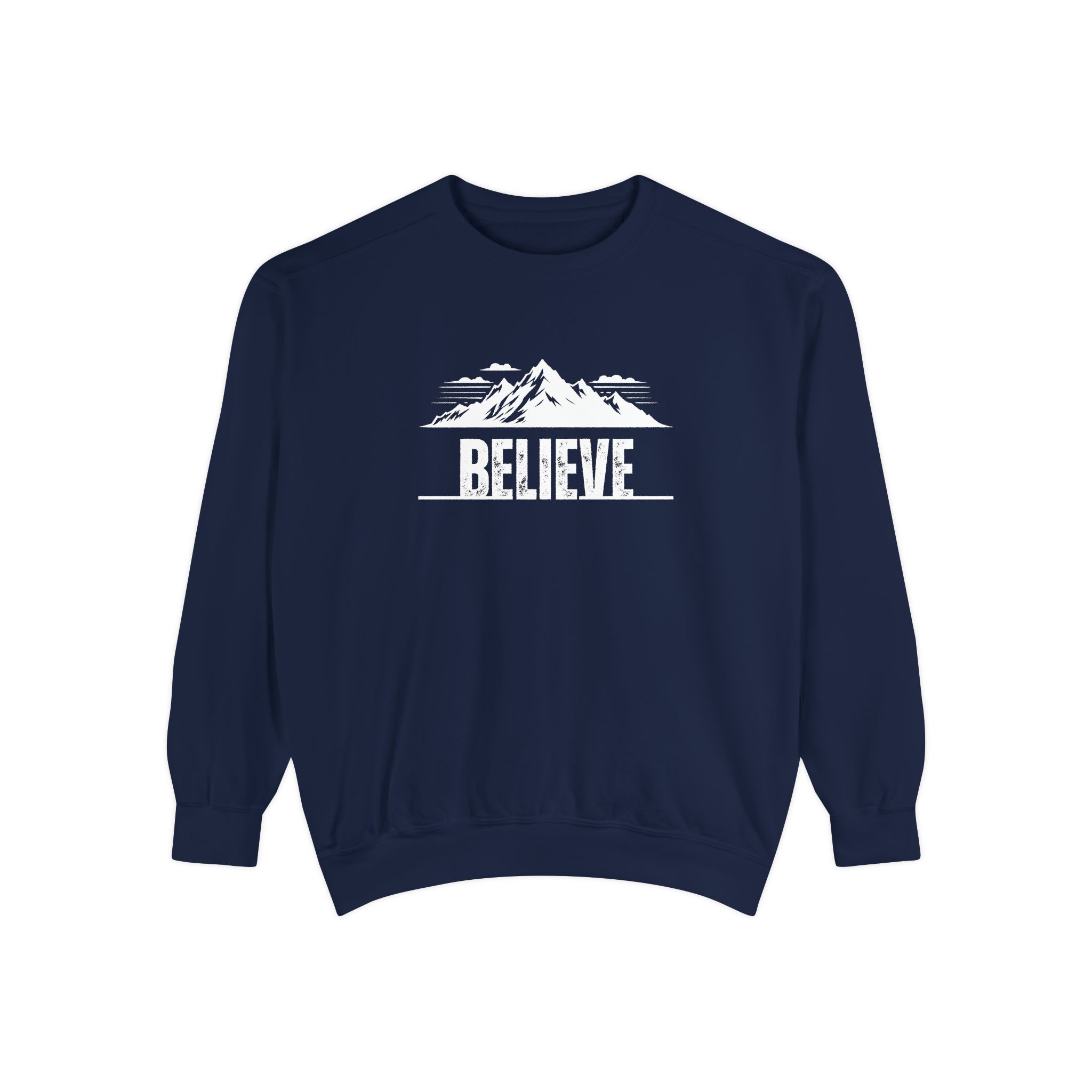 Believe – "The Mountain Summit" Vintage Garment-Dyed Sweatshirt - Imagen 11