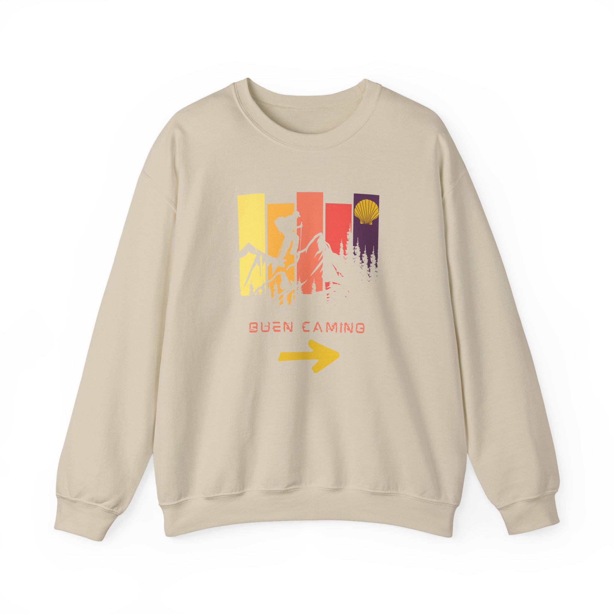 Camino de Santiago – "Retro Peak Hiking" Classic Heavy Blend Crewneck Sweatshirt - Imagen 8