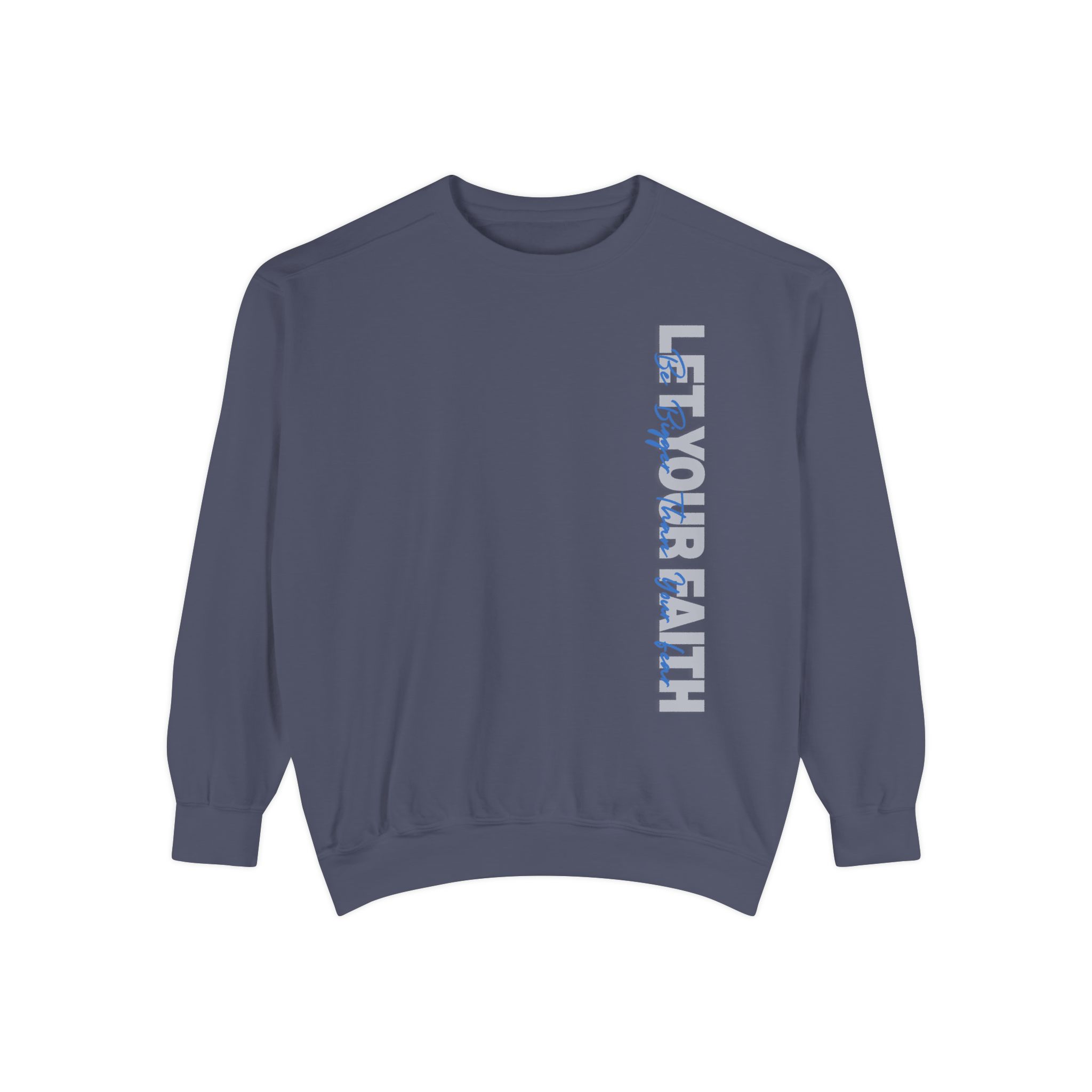 Faith Over Fear – "Modern Overlay" Vintage Garment-Dyed Sweatshirt - Imagen 2