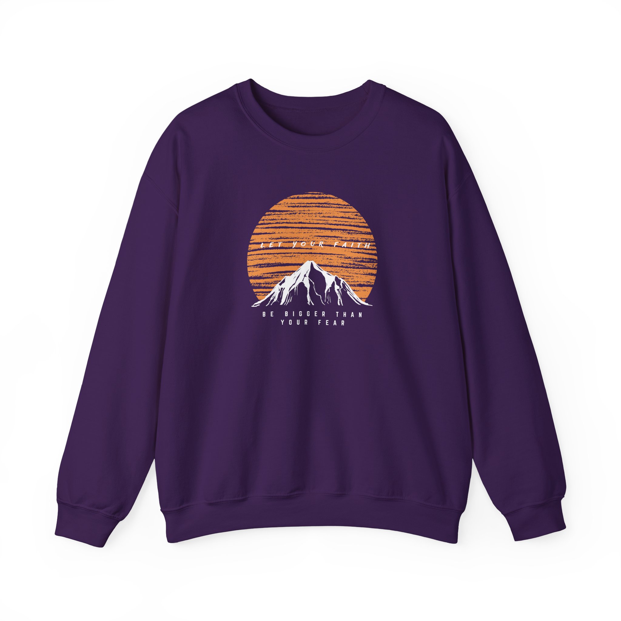 Faith Over Fear – "Sunset Summit" Classic Heavy Blend Crewneck Sweatshirt - Imagen 9