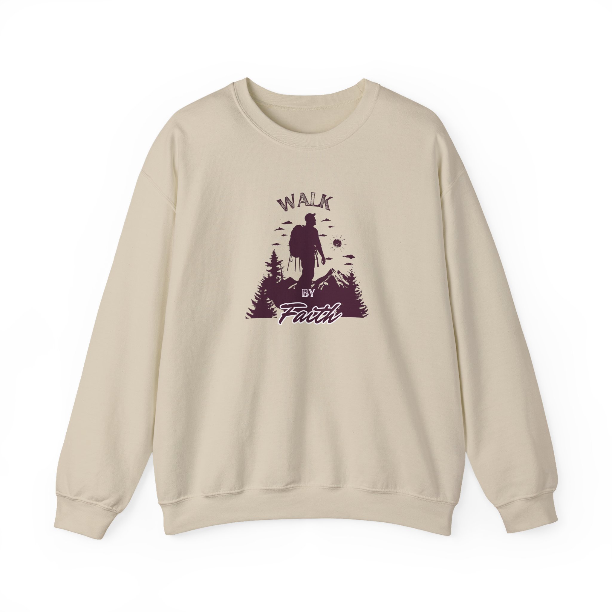 Walk by Faith – "Mountain Journey" Classic Heavy Blend Crewneck Sweatshirt - Imagen 3