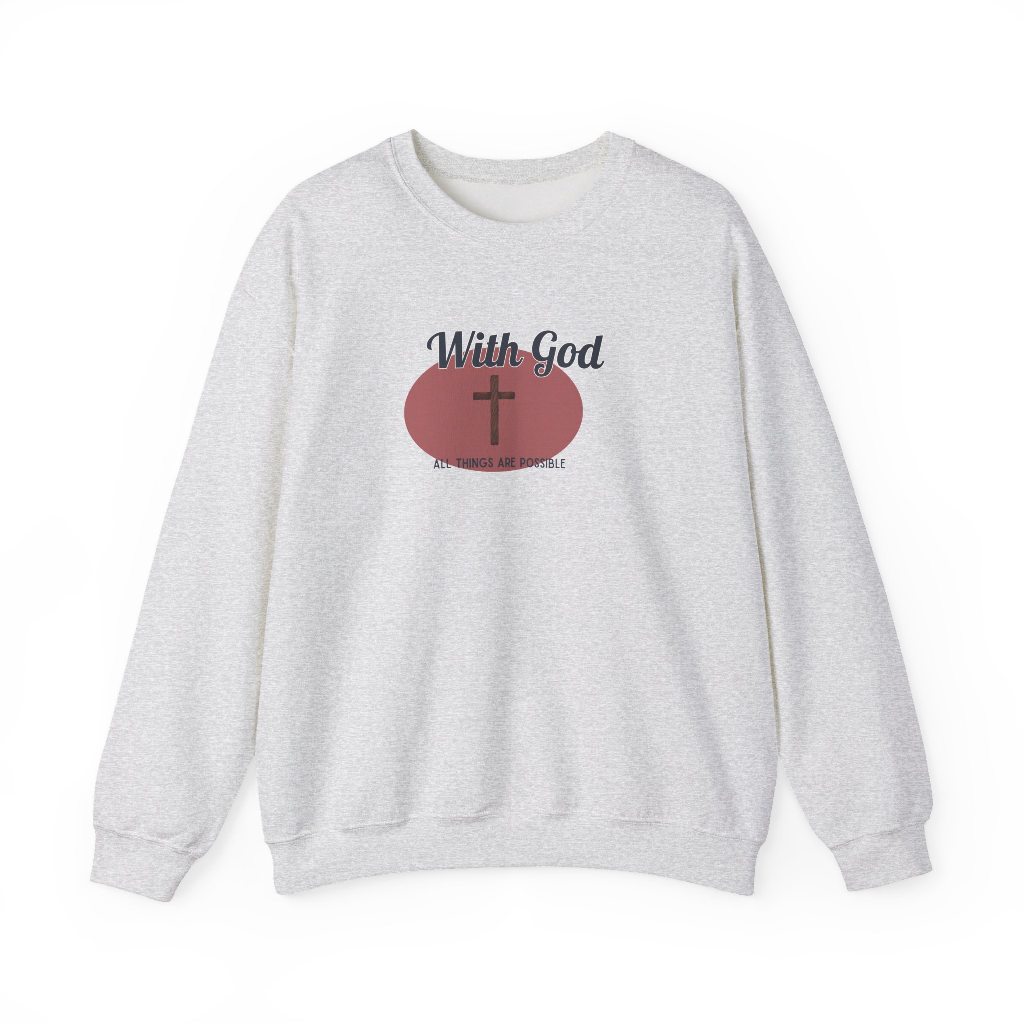 With God All Things Are Possible – "Earthy Heritage" Classic Heavy Blend Crewneck Sweatshirt - Imagen 3