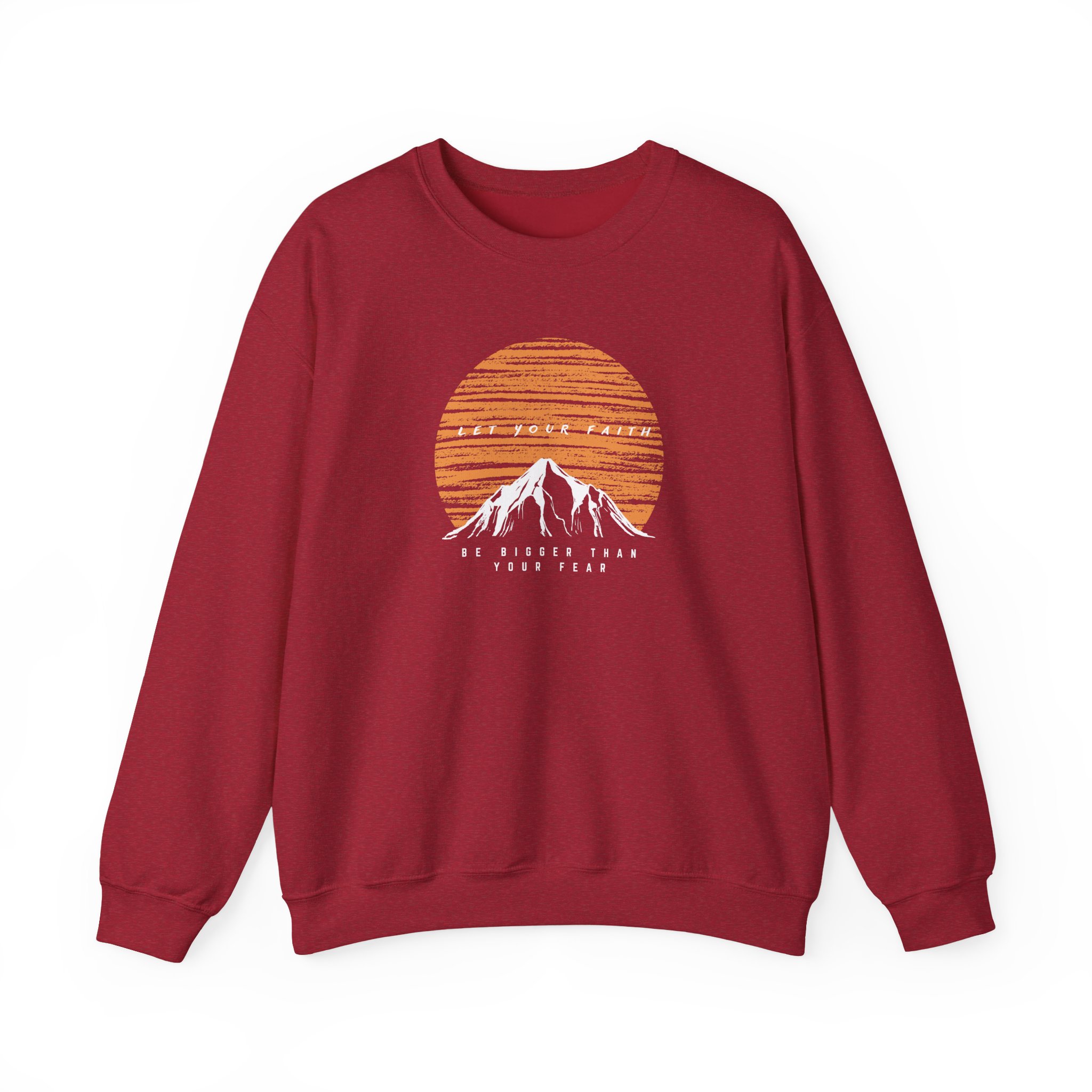 Faith Over Fear – "Sunset Summit" Classic Heavy Blend Crewneck Sweatshirt - Imagen 7